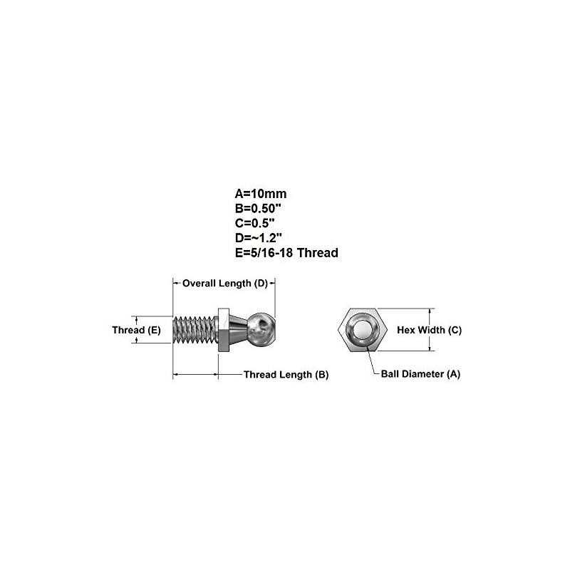 10mm Ball Studs With Hardware 5/16-18 Thread x Long Shank - Cheap Fitting