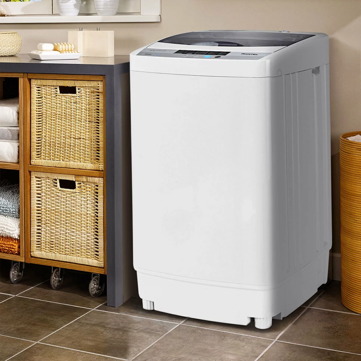 Portable Compact Washing Machine 1.34 Cu.ft Spin Washer Drain Pump 8 Water Level - Cheap Fitting