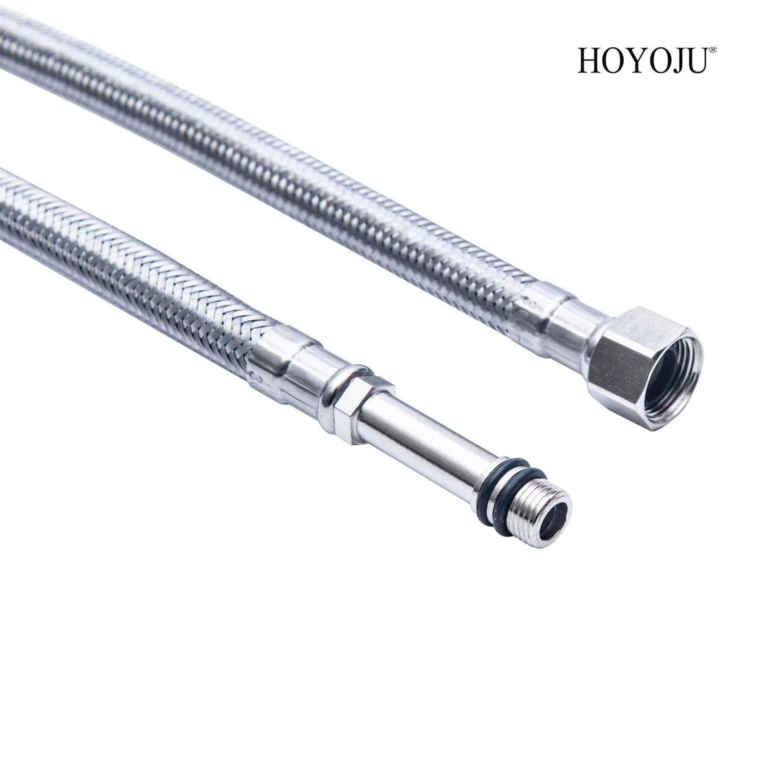 HOYOJU Faucet Supply Lines Connector Stainless Steel Braided Supply Hose 3/8-Inch Female Compression Thread x M10 Male Connector - Cheap Fitting