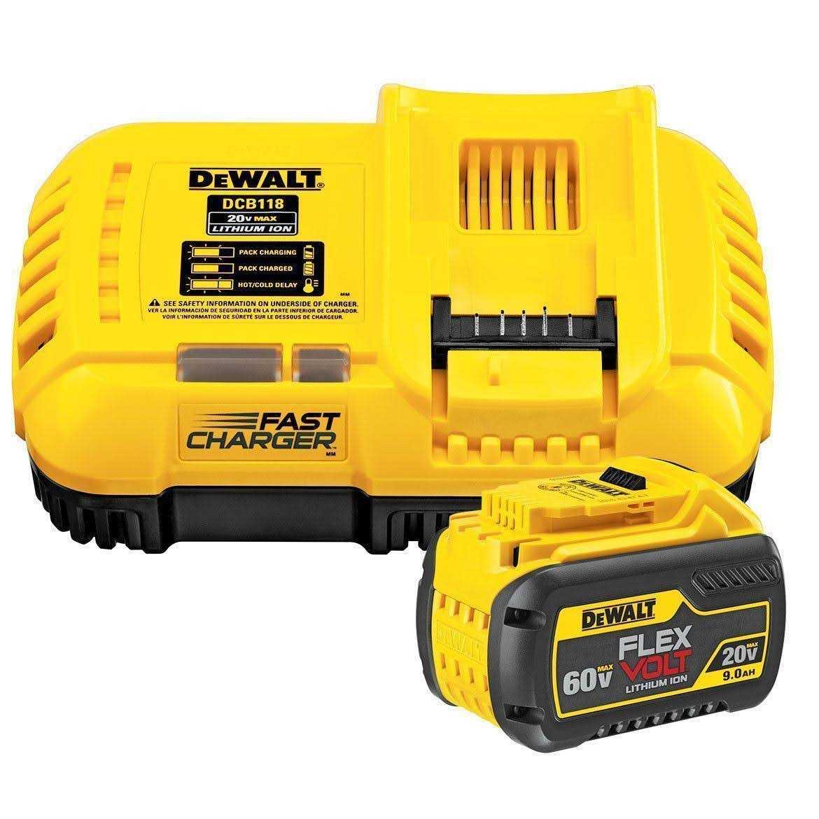 DEWALT 60V Max FLEXVOLT Lithium Battery with Charger DCB118X1 - Cheap Fitting