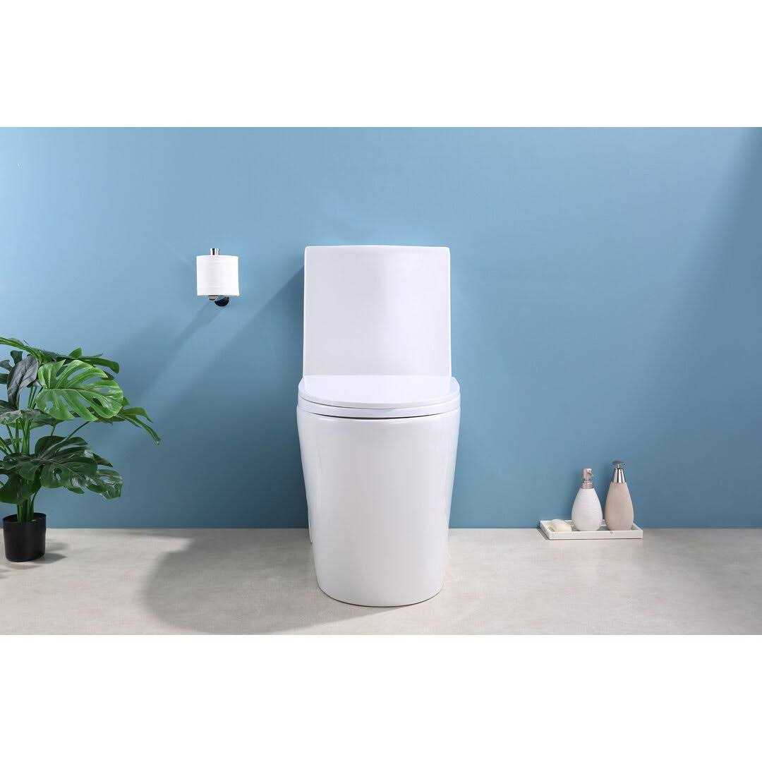 Stivier 12 in. Rough-in 1-Piece 1.1/1.6 GPF Dual Flush Elongated Toilet in Black. Seat Included 21S0901 - Cheap Fitting