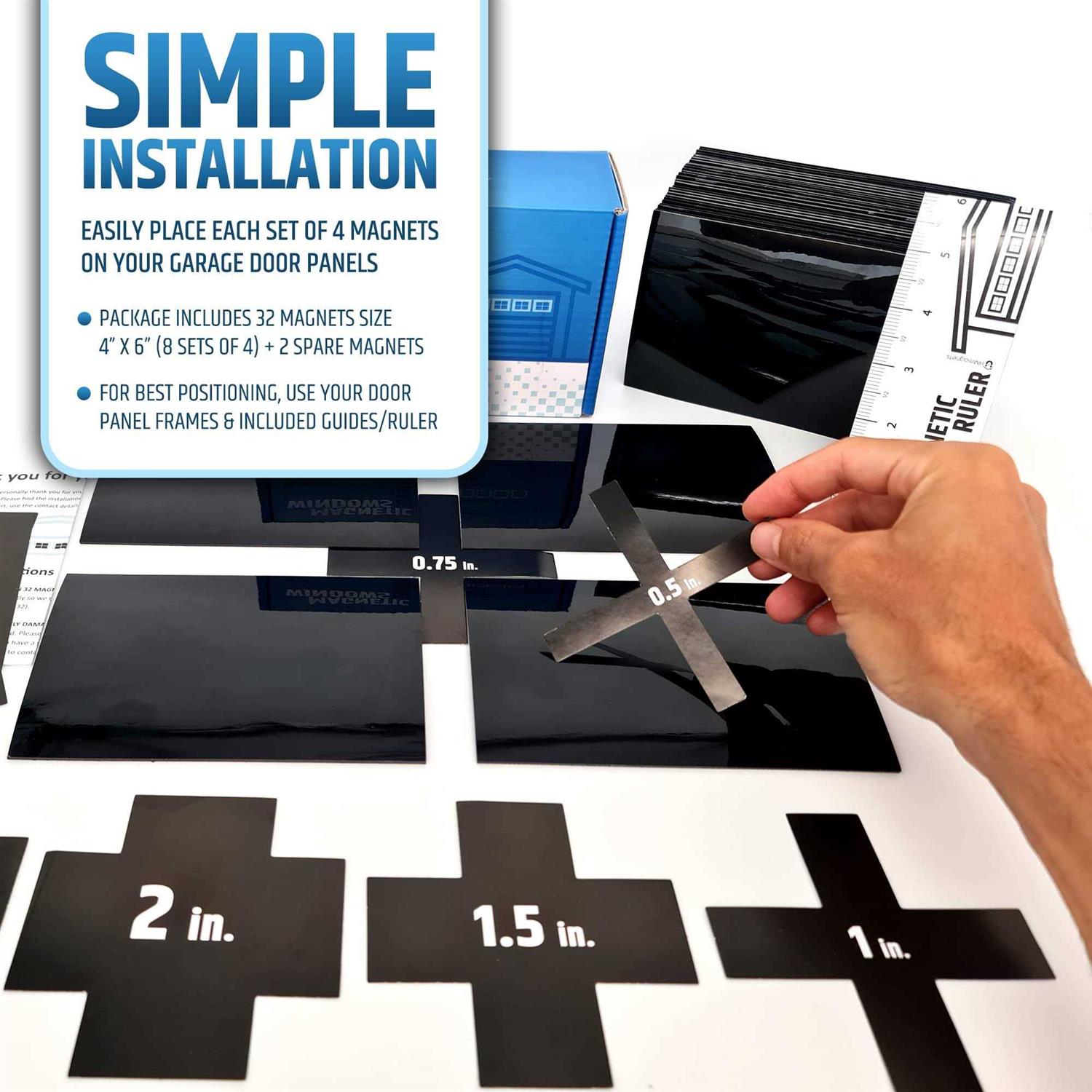 Strong & Glossy Magnetic Garage Door Windows Looks Like Real Window Panels/Faux Panes - Cheap Fitting