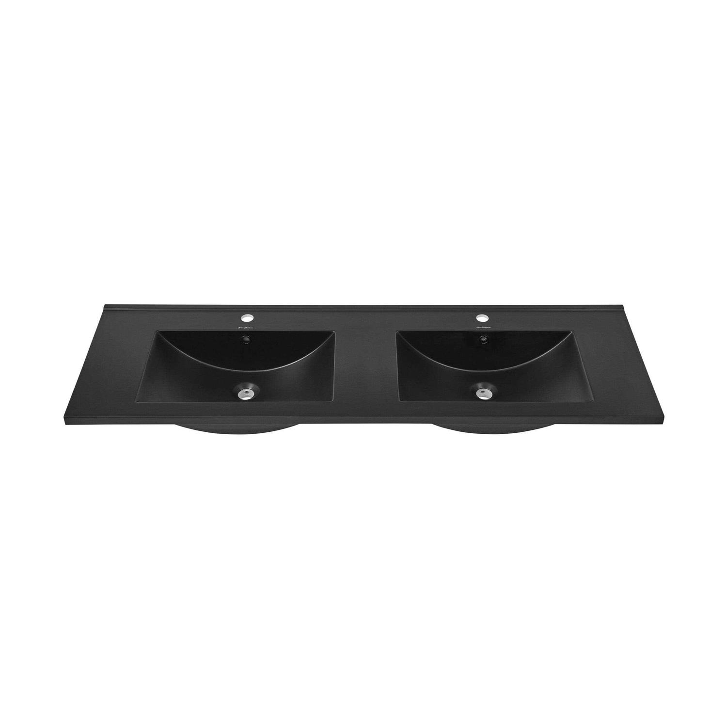 Swiss Madison 60 inch Vanity Top Bathroom Sink in Matte Black - Cheap Fitting