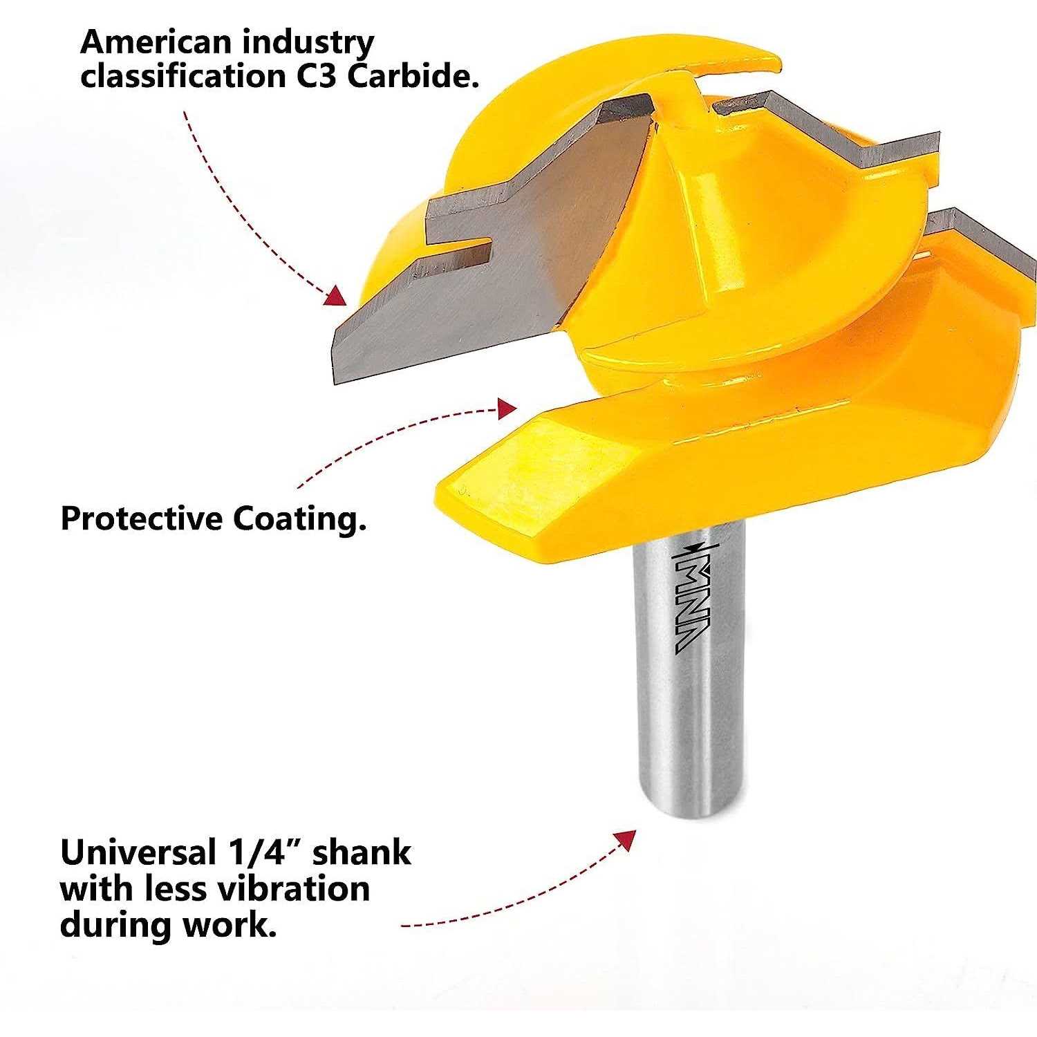 Mna 45 Degree Lock Miter Router Bit 3-Piece Set - Cheap Fitting
