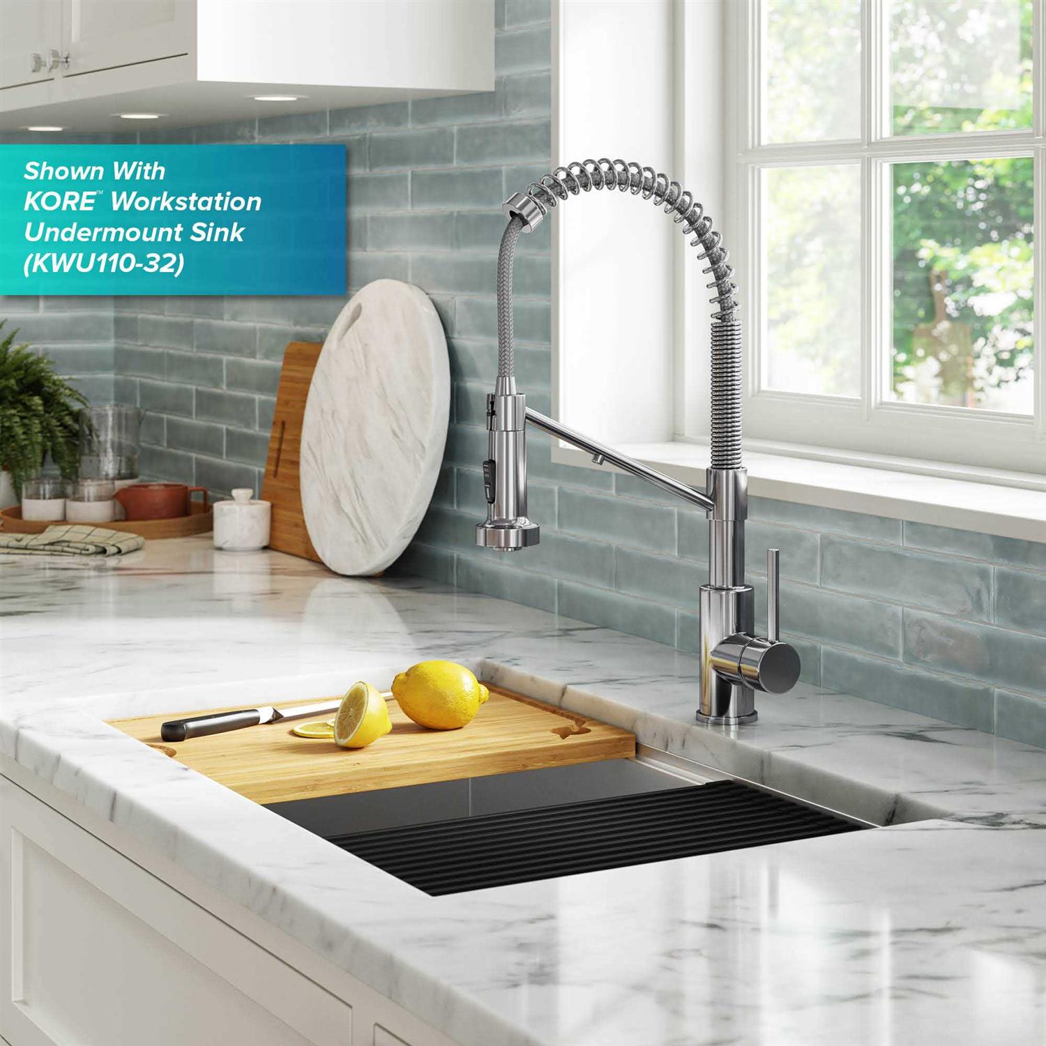 Kraus Bolden 2-in-1 Commercial Style Pull-Down Single Handle Water Filter Kitchen Faucet - Cheap Fitting