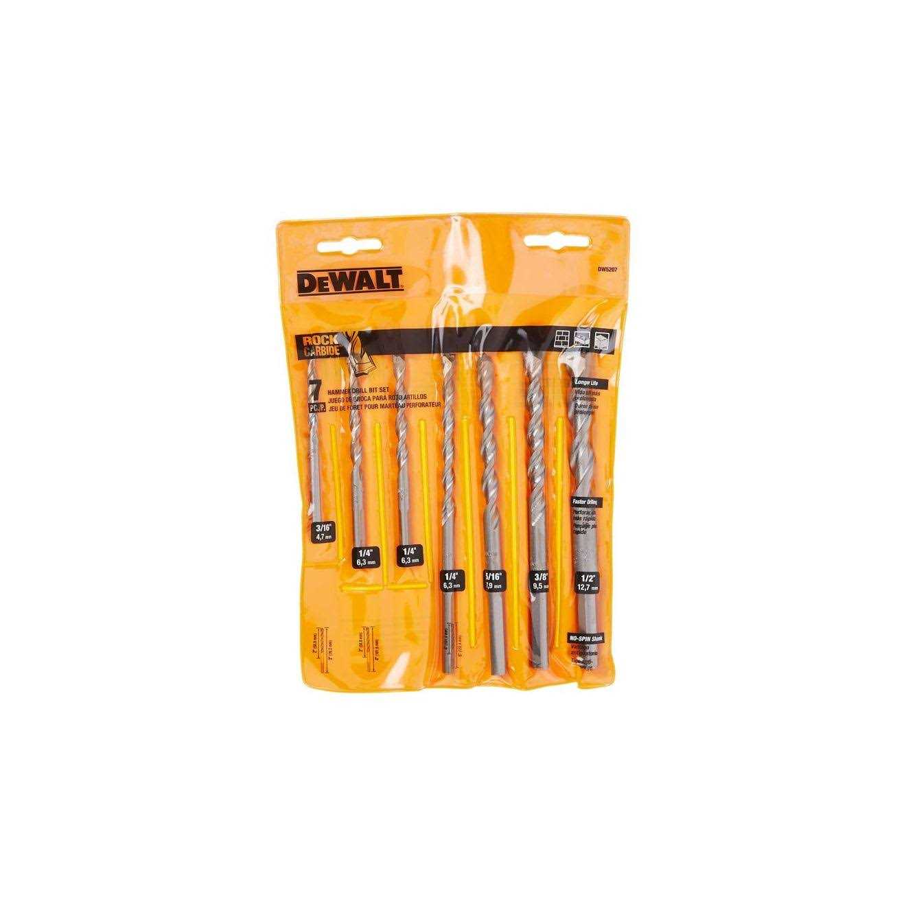 Dewalt Masonry Drill Bit Set DW5207 - Cheap Fitting