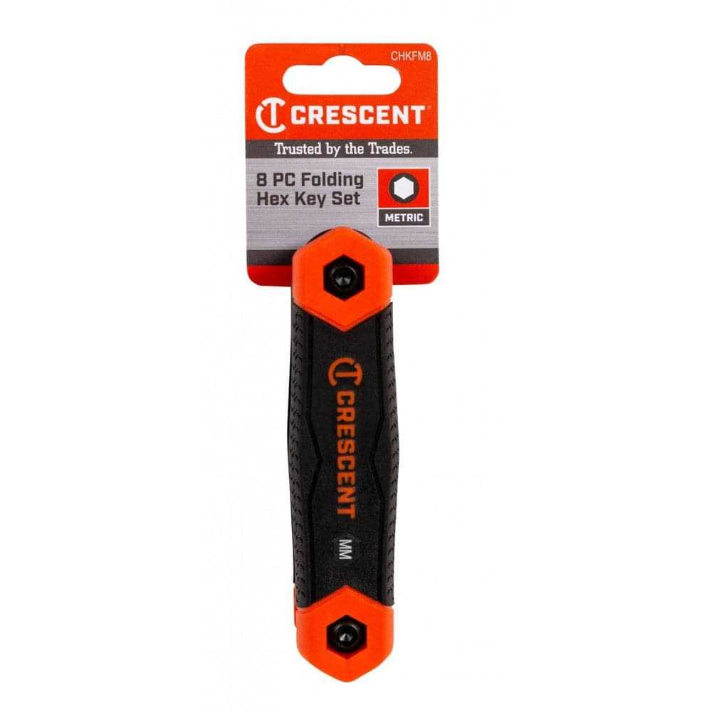 Crescent Hex Key Set 8 Pc. Folding Metric - Cheap Fitting