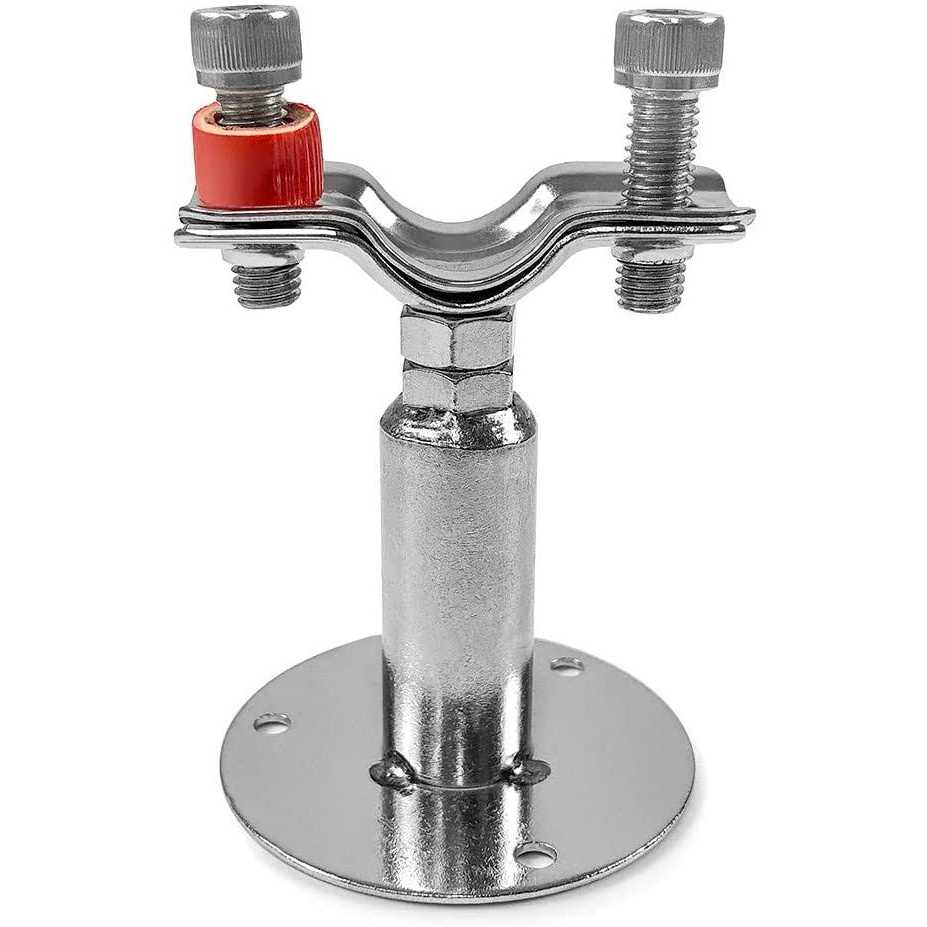 QWORK 2 Wall Mount Ceiling Mount Pipe Support, 1 Pack Adjustable Stainless Steel Bracket Clamp, Ideal for Pipe, Tube or Rod Fixing - Cheap Fitting