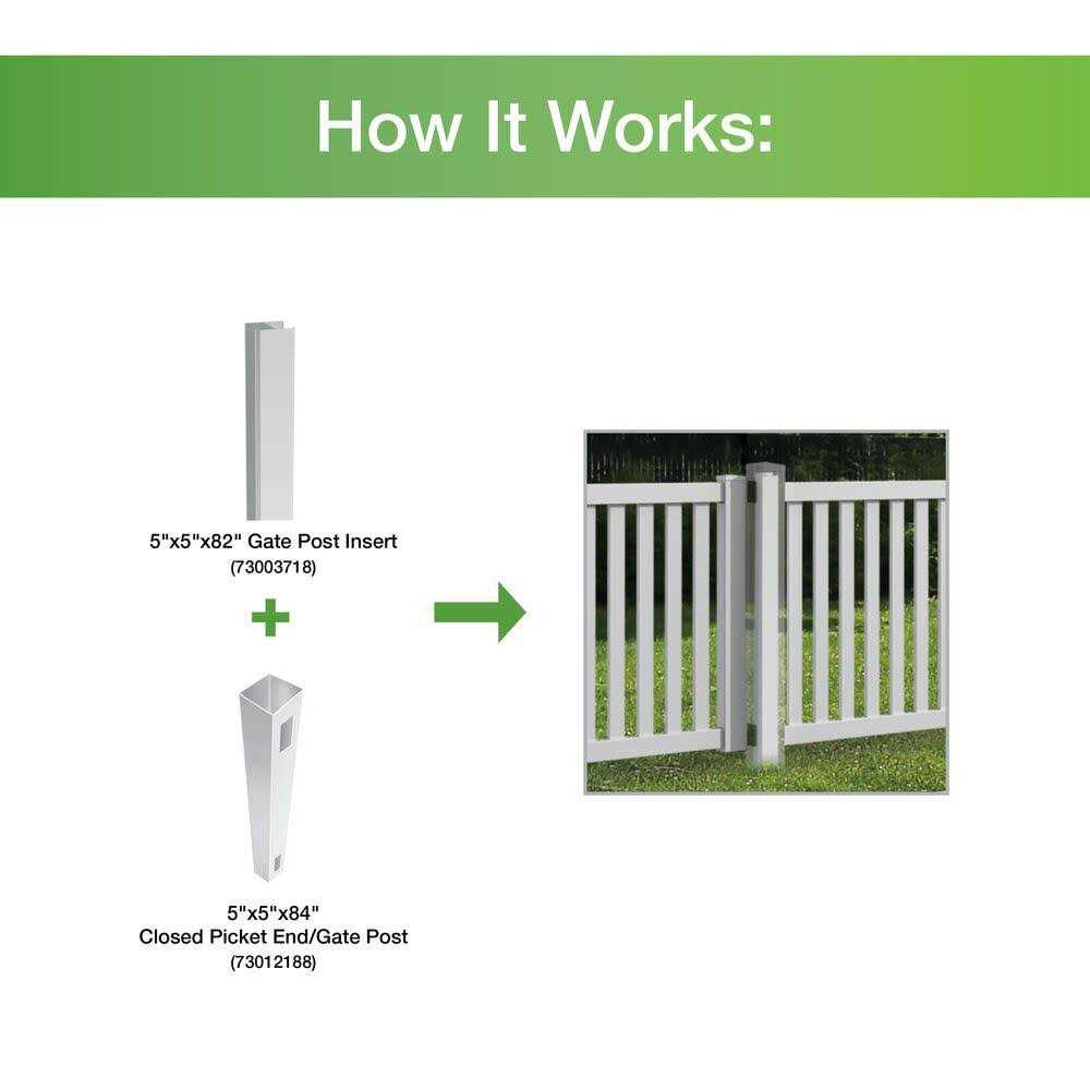 Barrette Outdoor Living 5 in. x 5 in. x 82 in. Aluminum Post Insert - Cheap Fitting