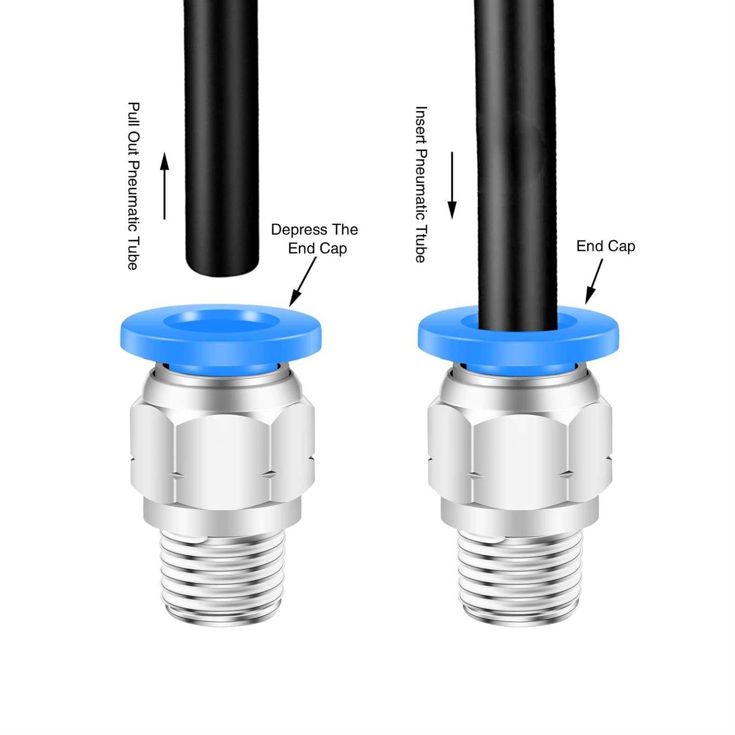 CEKER 1/4 NPT Push to Connect Fittings Air Fittings 6mm Tube Od Air Line Fittings Pneumatic Fittings Push in Connectors Air Hose Quick Connect - Cheap Fitting