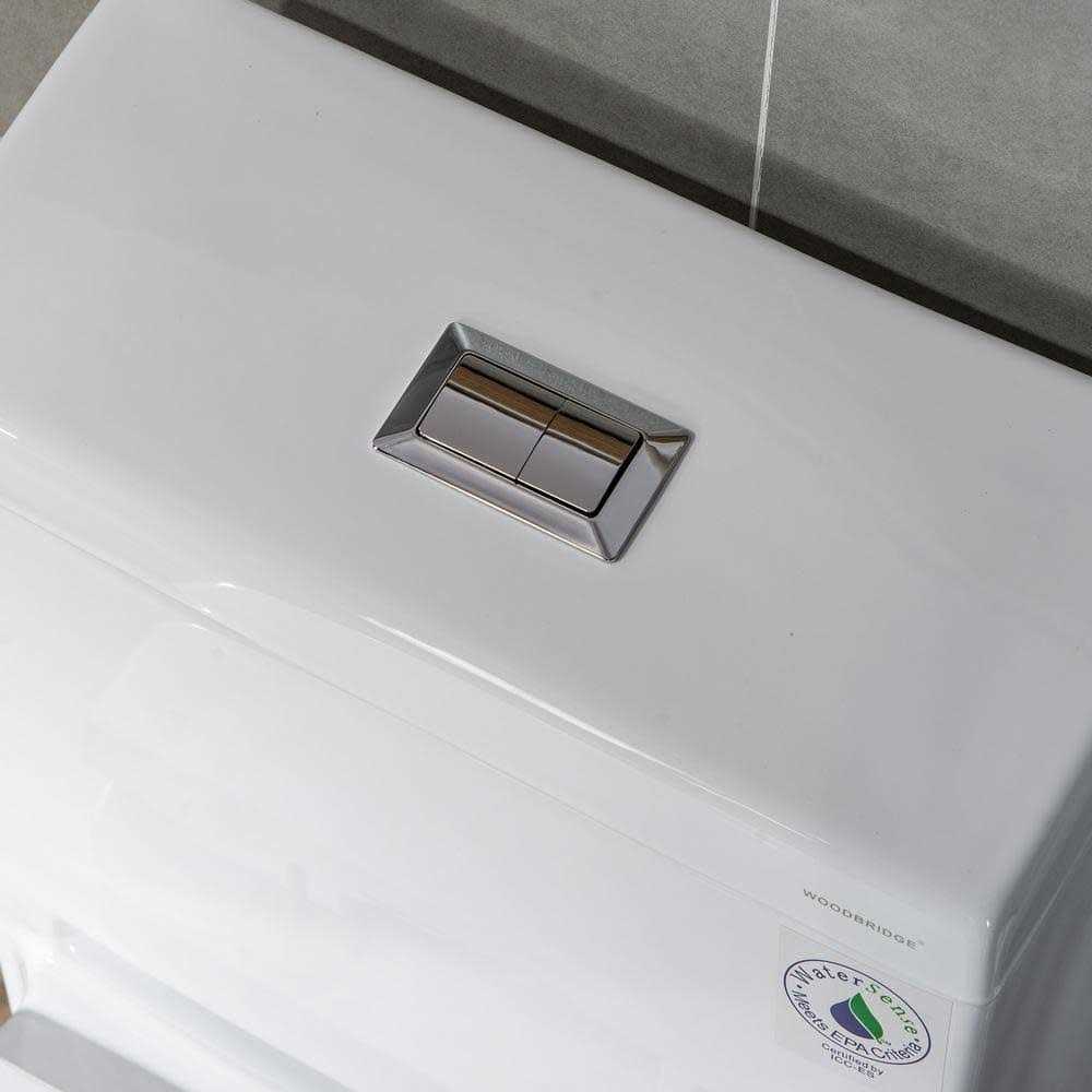 WOODBRIDGE Prescott 1-Piece 1.0/1.6 GPF High Efficiency Square Elongated All-In One Toilet with Soft Closed Seat Included - Cheap Fitting