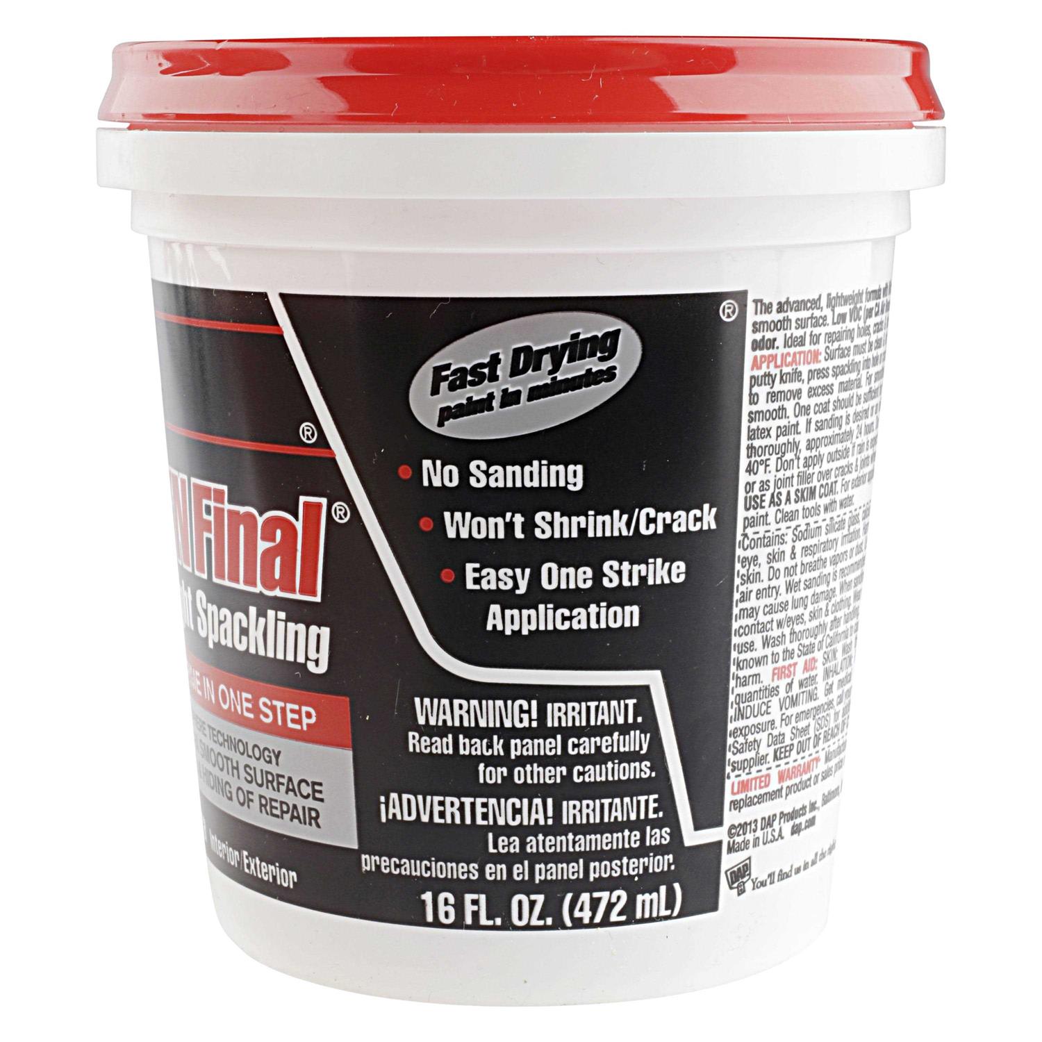 Dap Fast’N Final Lightweight Spackling 12141 - Cheap Fitting