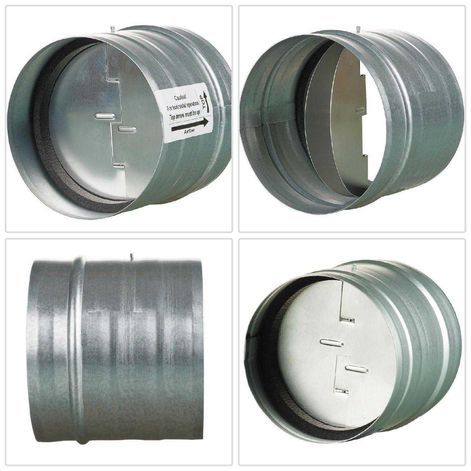 Galvanized Back-Draft Damper with Rubber Seal - Cheap Fitting