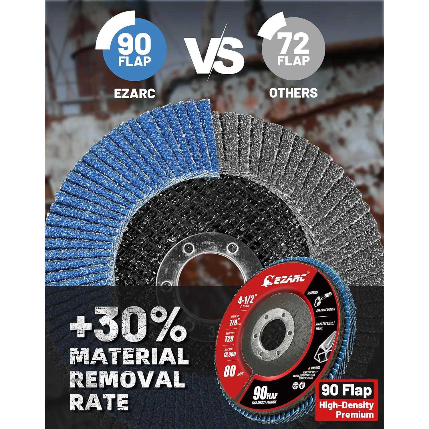 EZARC Flap Discs 40 Grit 4 1/2 x 7/8-Inch Flap Sanding Disc - Cheap Fitting