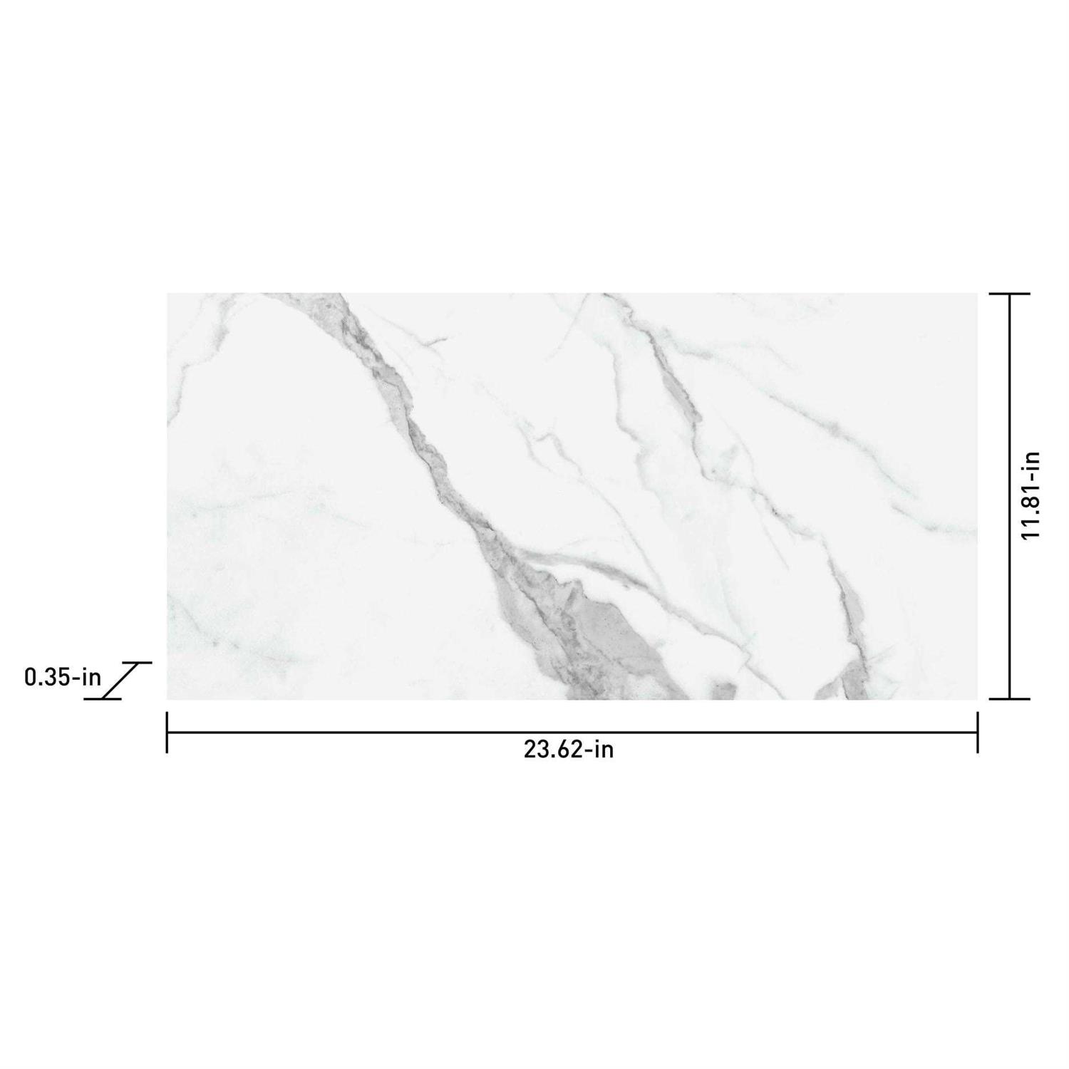 Satori Statuario 12-in x 24-in Polished Porcelain Marble Look Floor and Wall Tile 1001 - Cheap Fitting