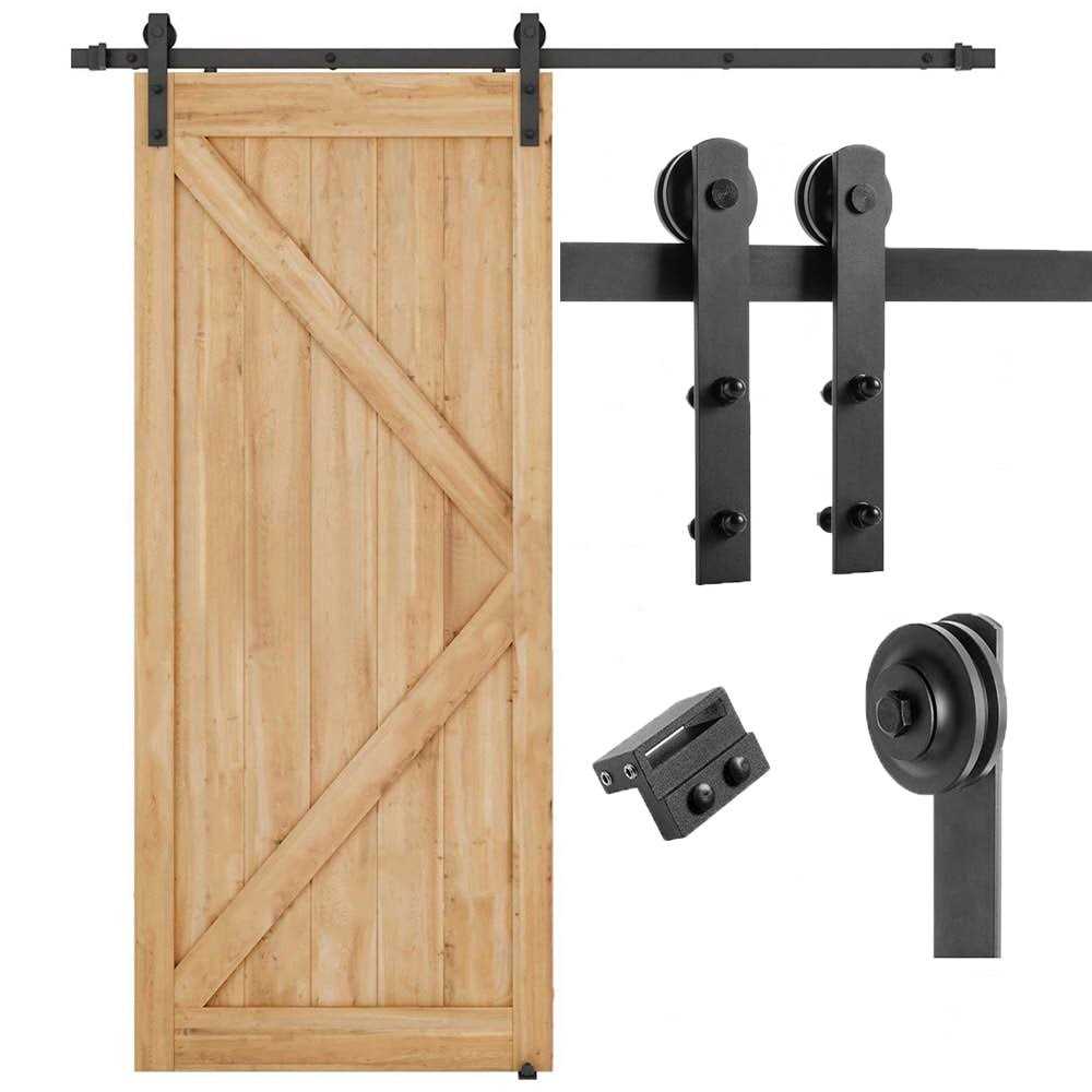 ReliaBilt 78-in Matte Black Indoor I-strap Barn Door Hardware Kit 07-3043 - Cheap Fitting