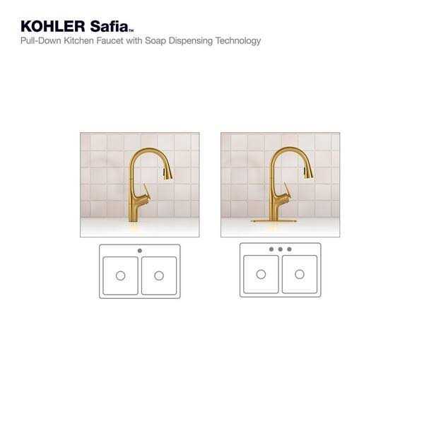 Kohler Safia 1-Handle Pull Down Sprayer Kitchen Faucet with Integrated Soap Dispenser - Cheap Fitting