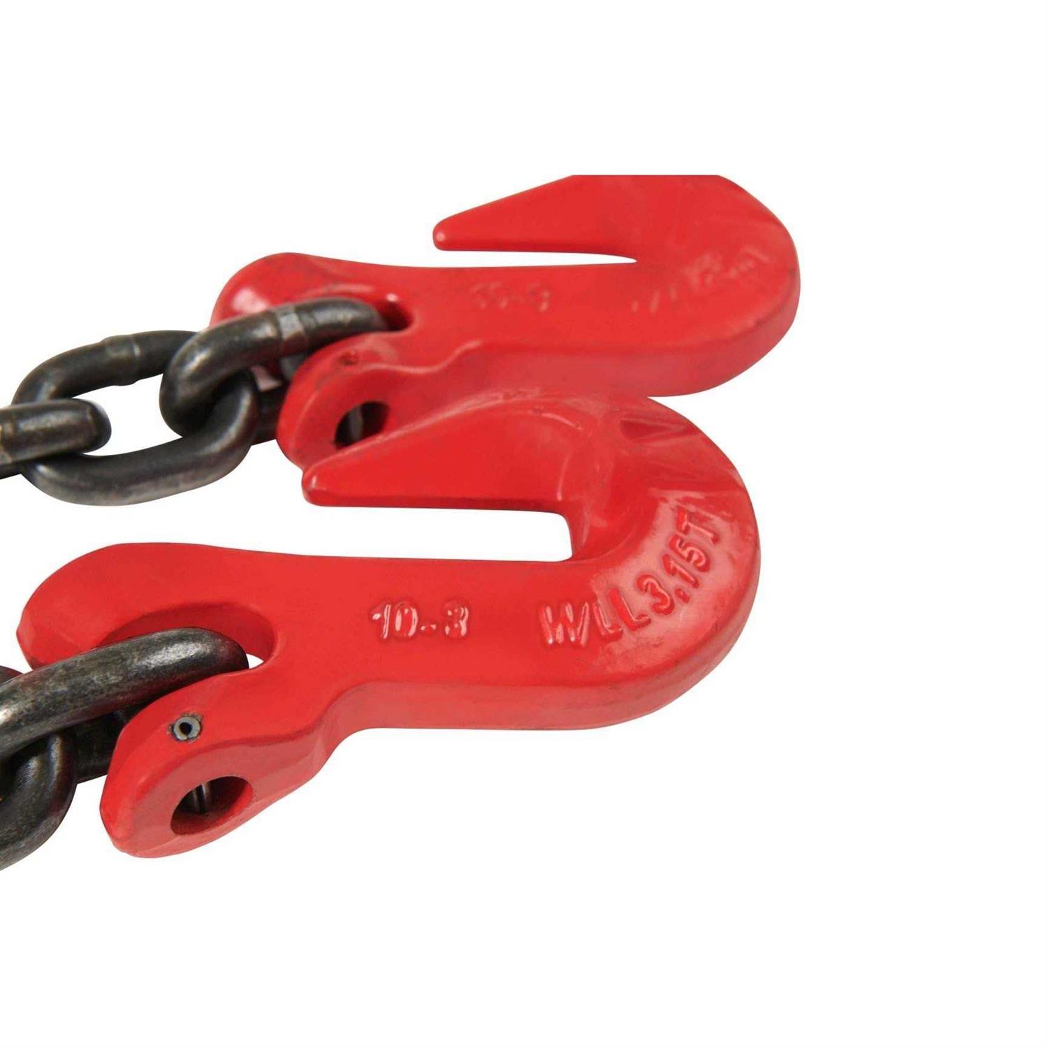 Mytee Products 3/8 Inch x G80 Black Transport Binder Chain with Clevis Grab Hooks - Cheap Fitting