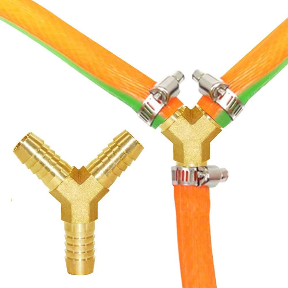 Joywayus 5/8 Hose Barb Thick Brass Y Shaped 3 Way Union Fitting Intersection/Split Water/Fuel/Air - Cheap Fitting