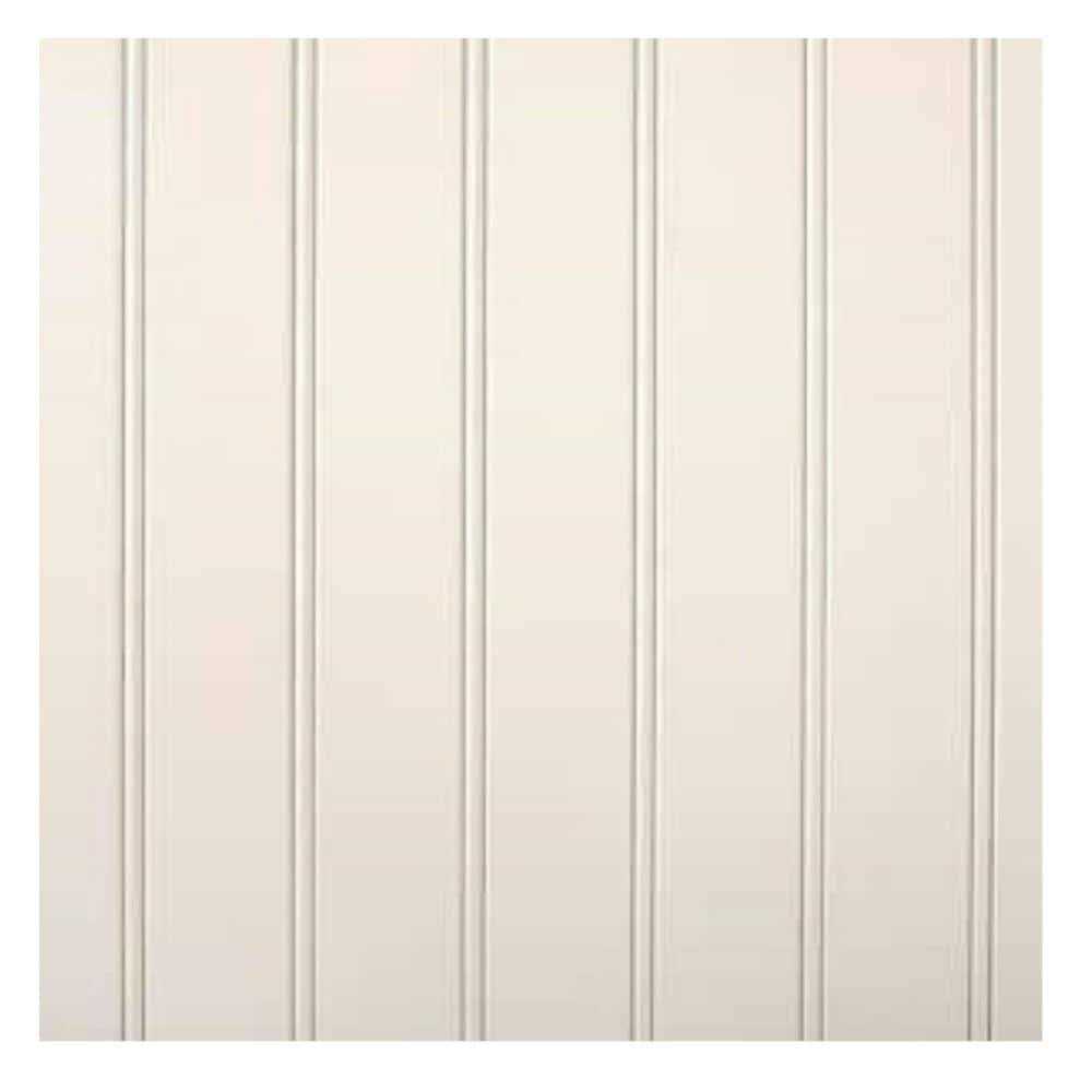 48-in x 96-in Beaded White Hardboard Wall Panel - Cheap Fitting