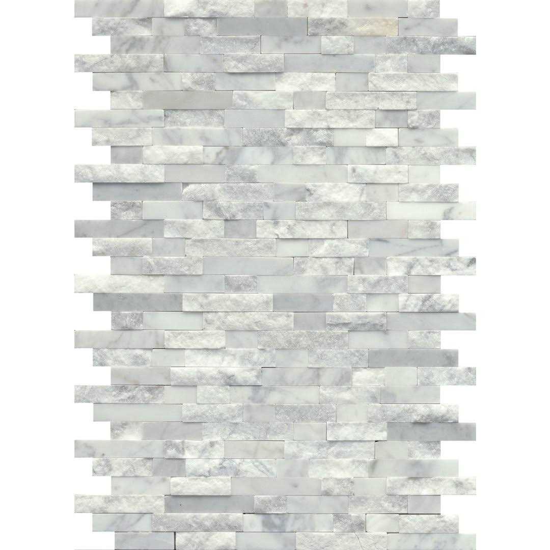 Emser Tile Feature White 12.01 in. x 17.99 in. Splitface Limestone Mosaic Tile - Cheap Fitting