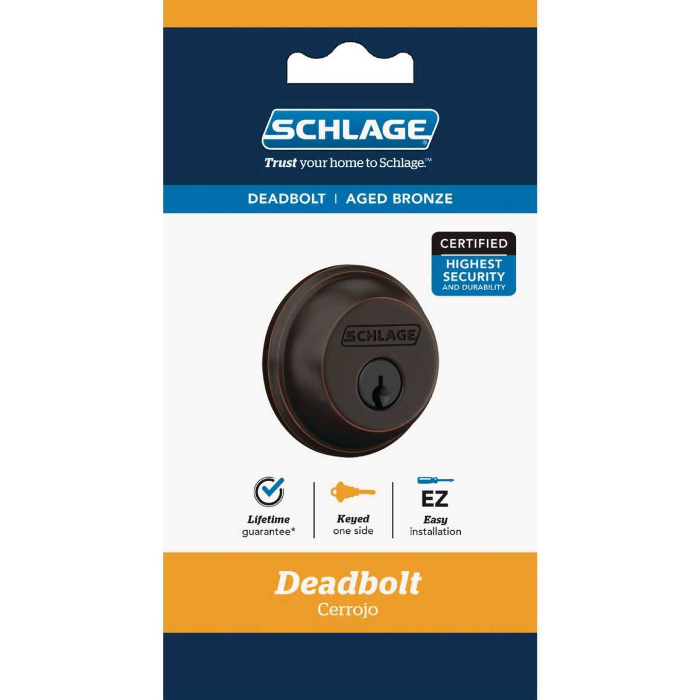 Schlage Aged Bronze Single Cylinder Deadbolt - Cheap Fitting