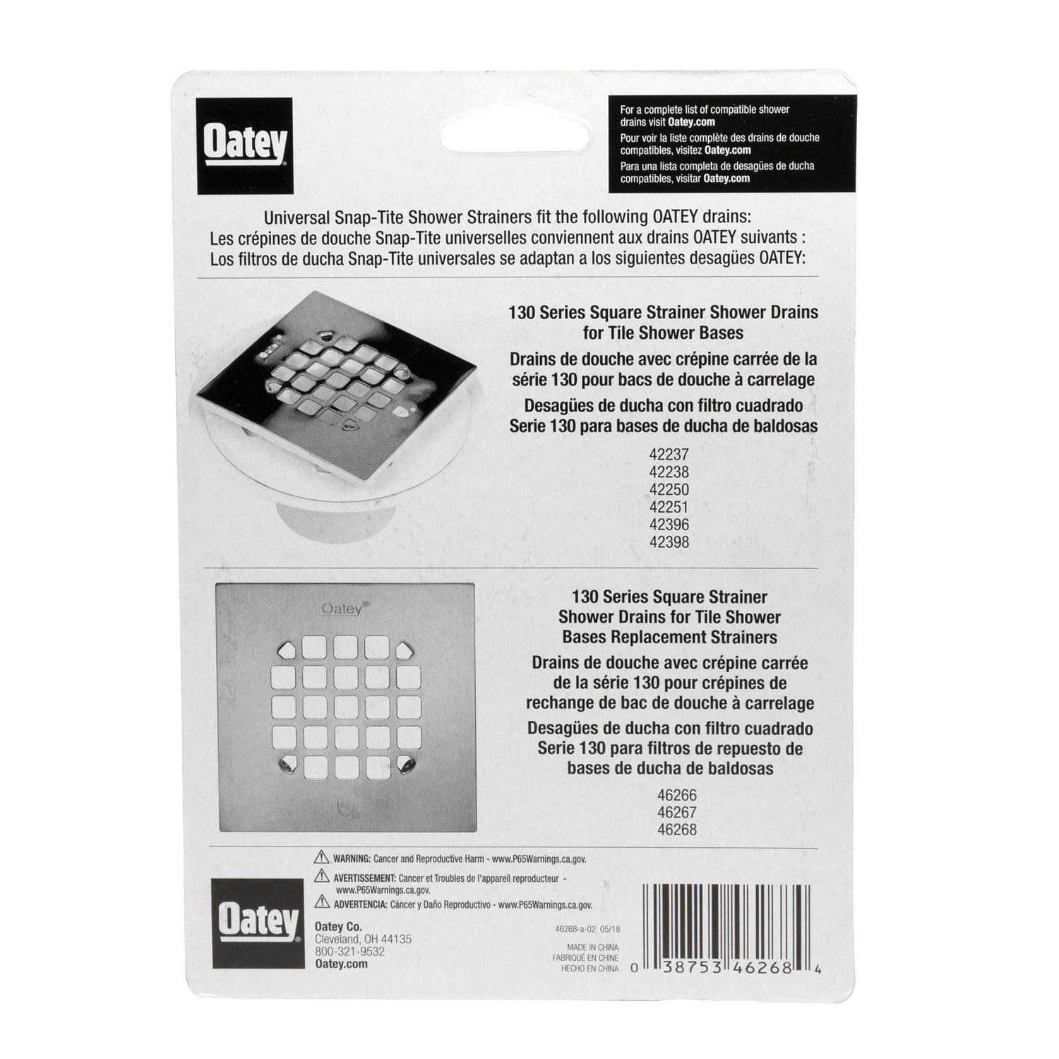 Oatey 4-1/4-in Snap-Tite Square Brushed Nickel Strainer 46268 - Cheap Fitting