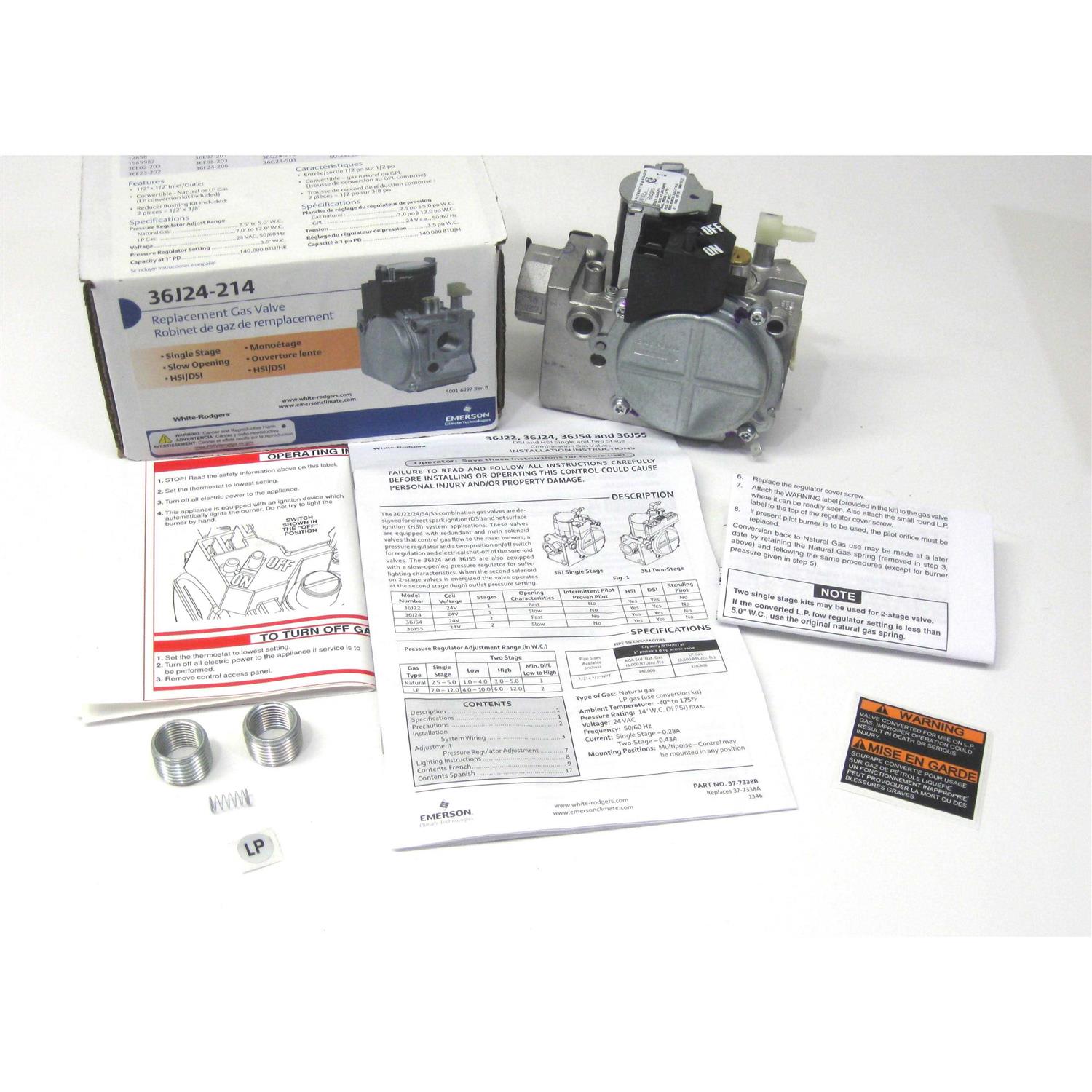 White-Rodgers Combination Gas Valve 36J24-214 - Cheap Fitting