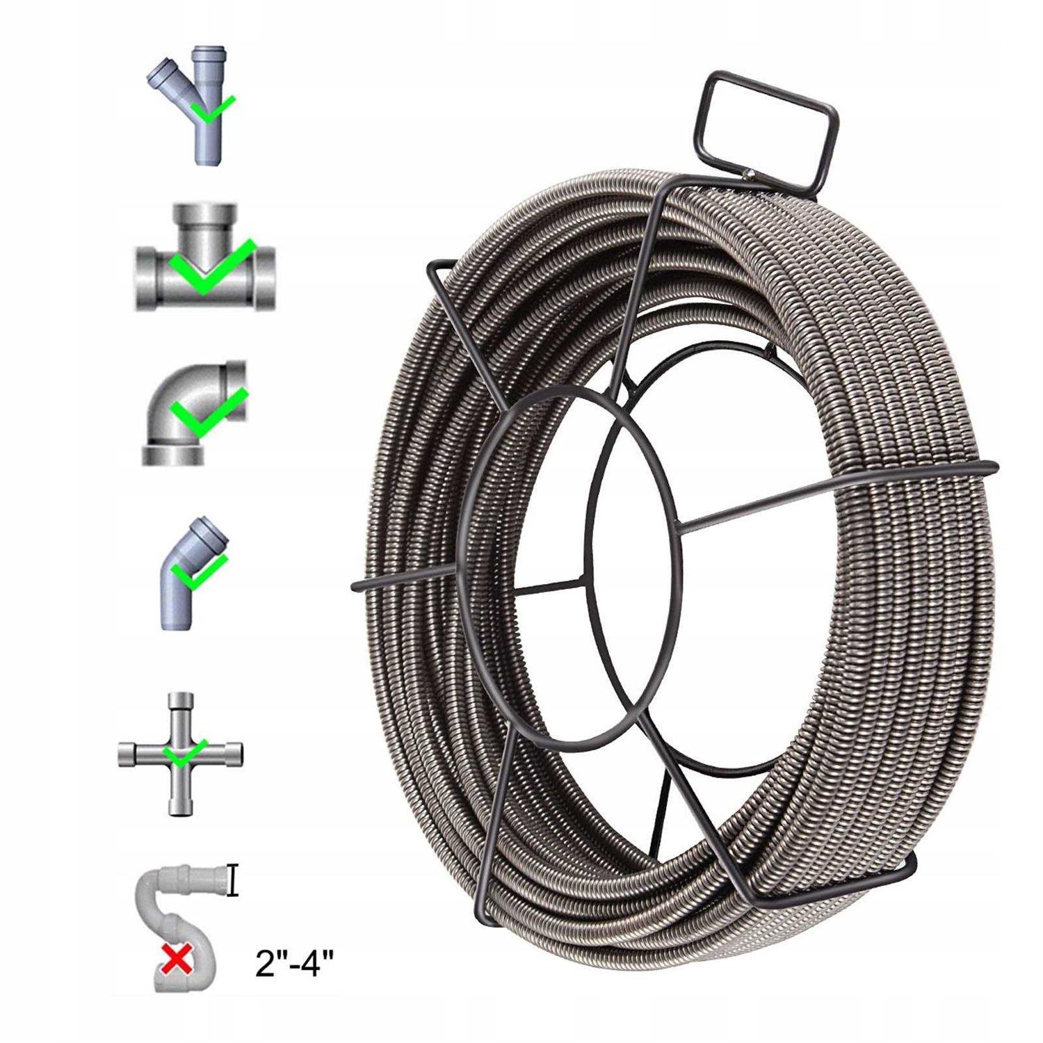 VEVOR Solid Core Sewer Snake Clog Pipe Drain Cleaning Cable - Cheap Fitting