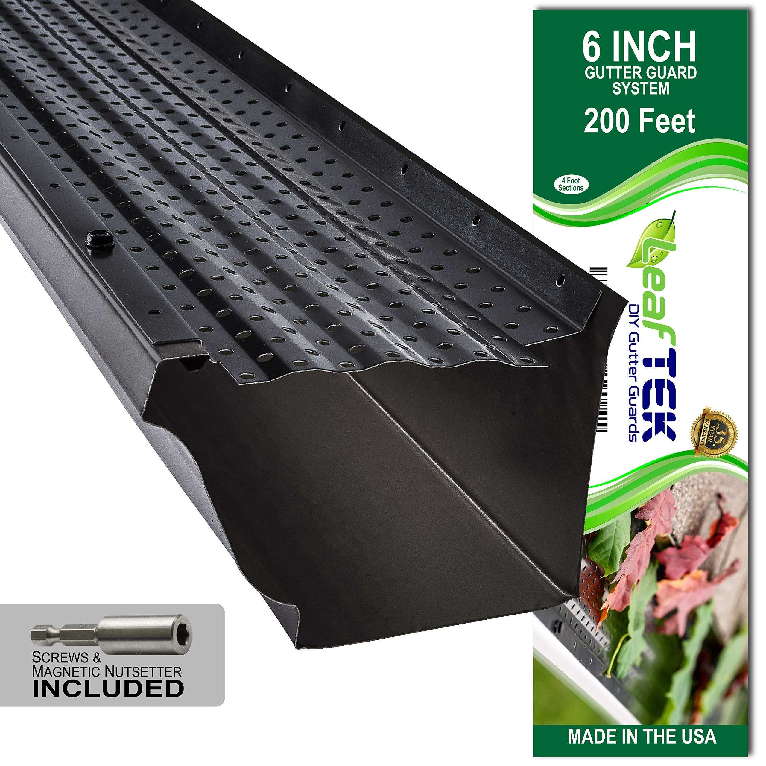Leaftek Diy Gutter Guards 6 x Leaf Protection in Black - Cheap Fitting