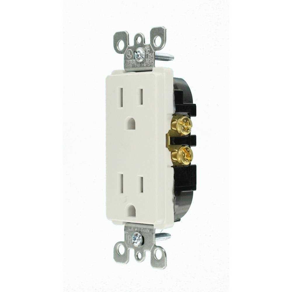 Leviton Decora 15 Amp Tamper-Resistant Duplex Outlet M22-T5325-WMP - Cheap Fitting