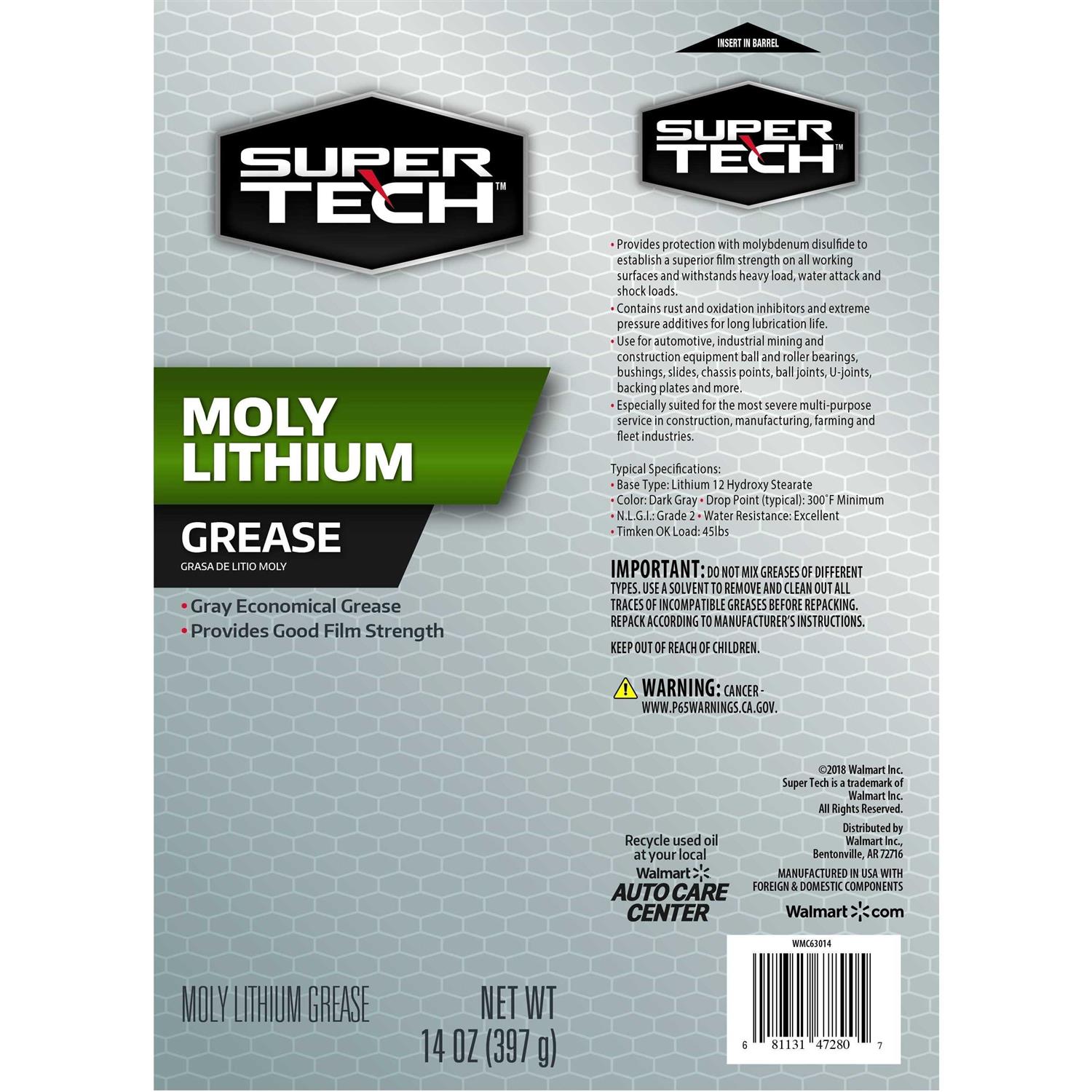Super Tech Moly-lithium Extreme Pressure Grease - Cheap Fitting