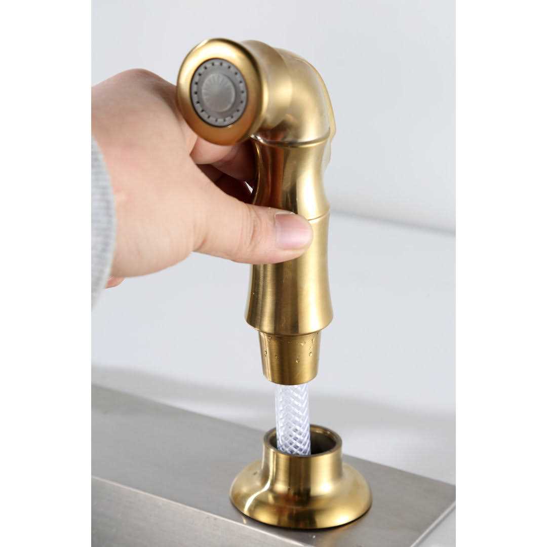 Derengge KF-6832 8 Inch Single Handle Kitchen Faucet with Side Spray Finish - Cheap Fitting