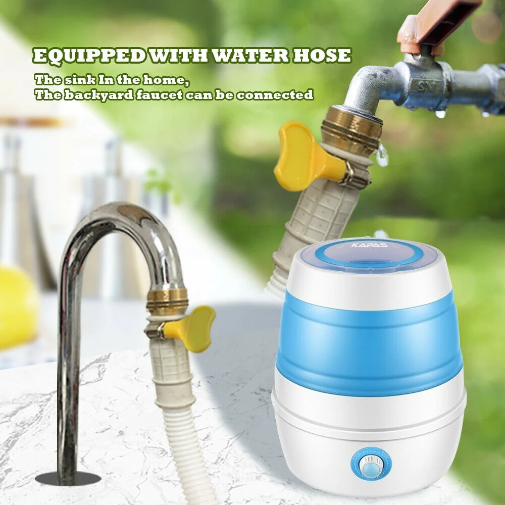 KAPAS Foldable Mini Washing Machine, (5.7 lb/2.6kg Capacity) Portable Compact Lightweight Washer for Baby Clothes, Travel, Camping, Truck Driving, Trip, RV - Cheap Fitting