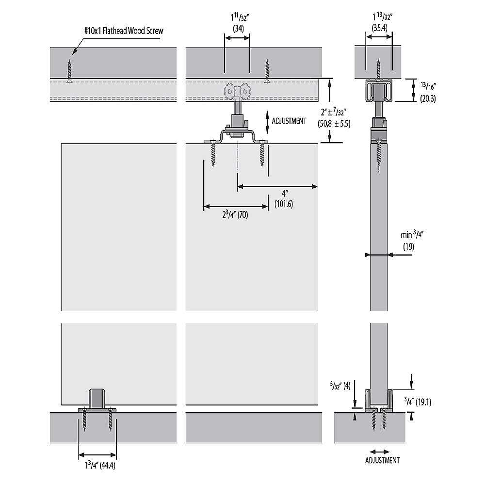 Hettich 48 in. Grant 75E Single Economy Door Hardware and Track - Cheap Fitting