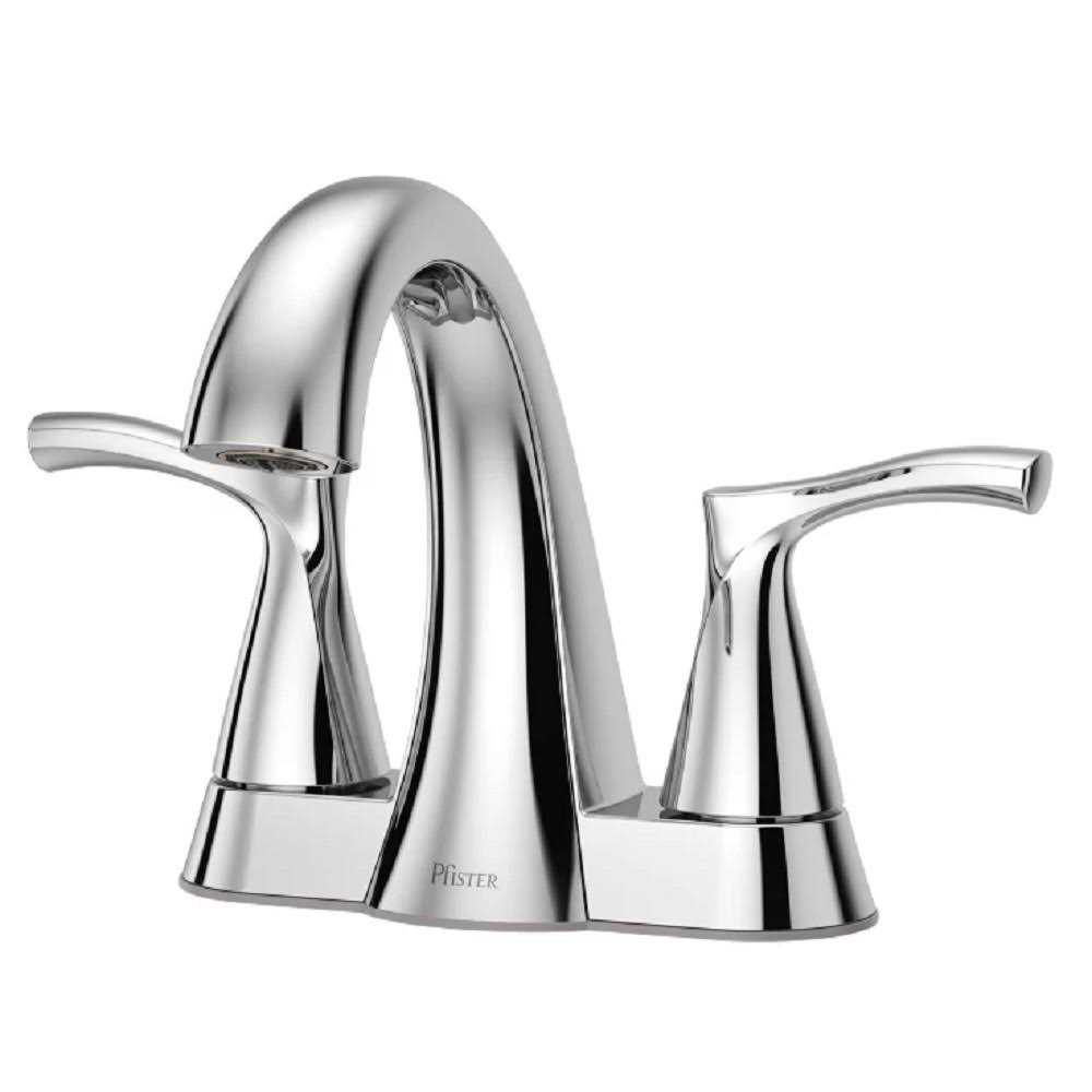 Pfister LF-048-MCCC Masey Polished Chrome 2-Handle 4-in centerset WaterSense Bathroom Sink Faucet with Drain with Deck Plate - Cheap Fitting