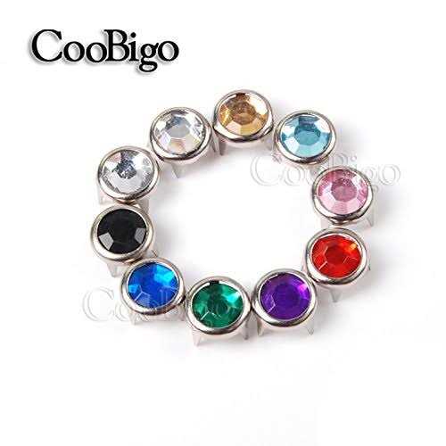 200pcs 8mm Rhinestone Studs Round Rivets Punk DIY for Clothing Shoes Bags Belt Spikes GZ080-8 - Cheap Fitting
