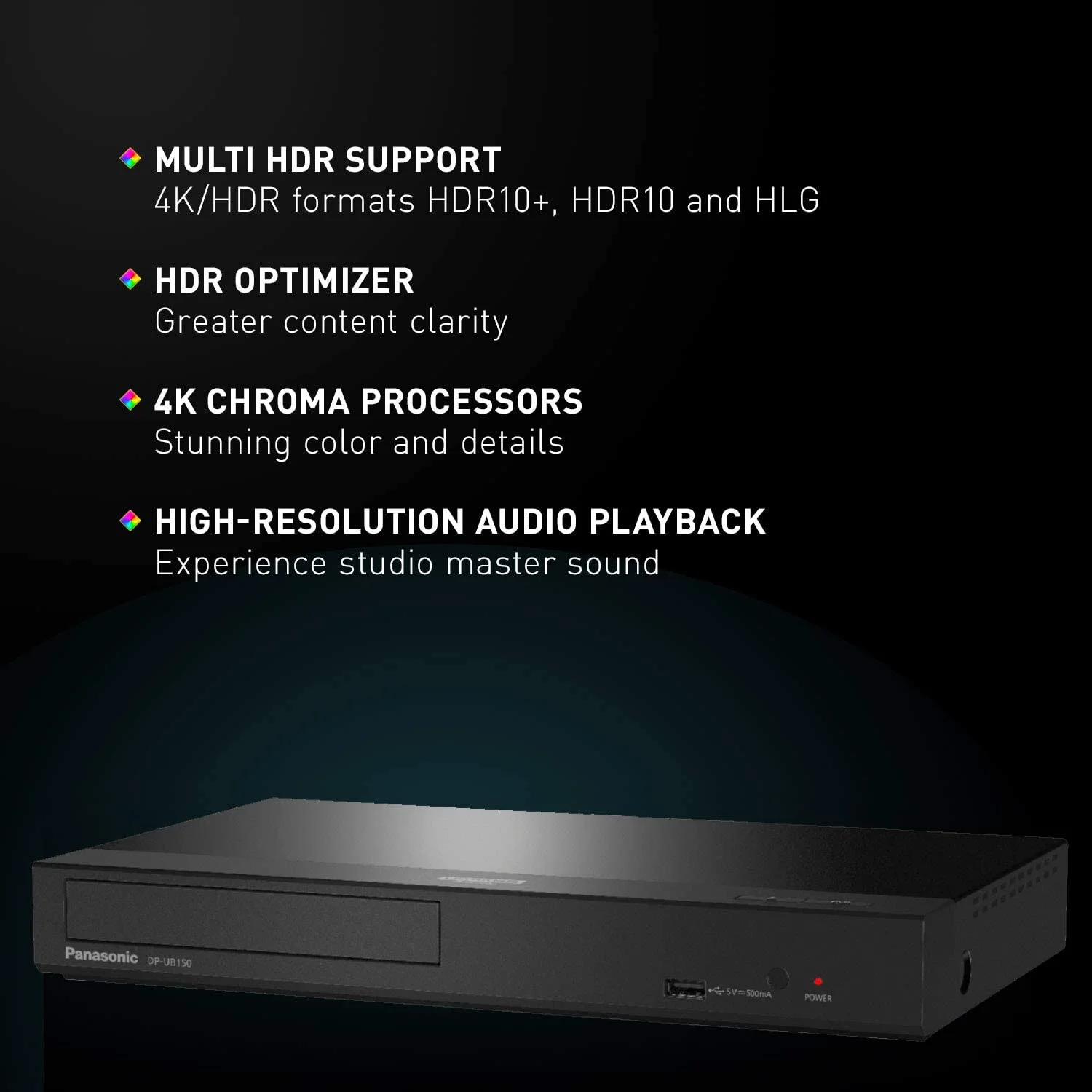 Panasonic 4K Blu Ray Player, Ultra HD Premium Video Playback and Hi-Res Audio - DP-UB150-K - Cheap Fitting
