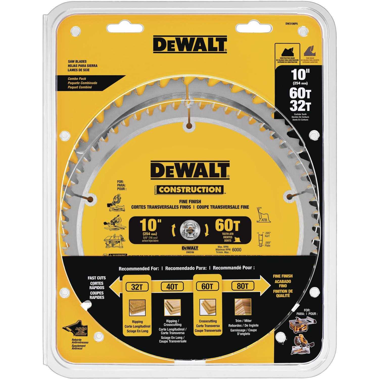 DeWalt DW3106 Circular Saw Blade - Cheap Fitting