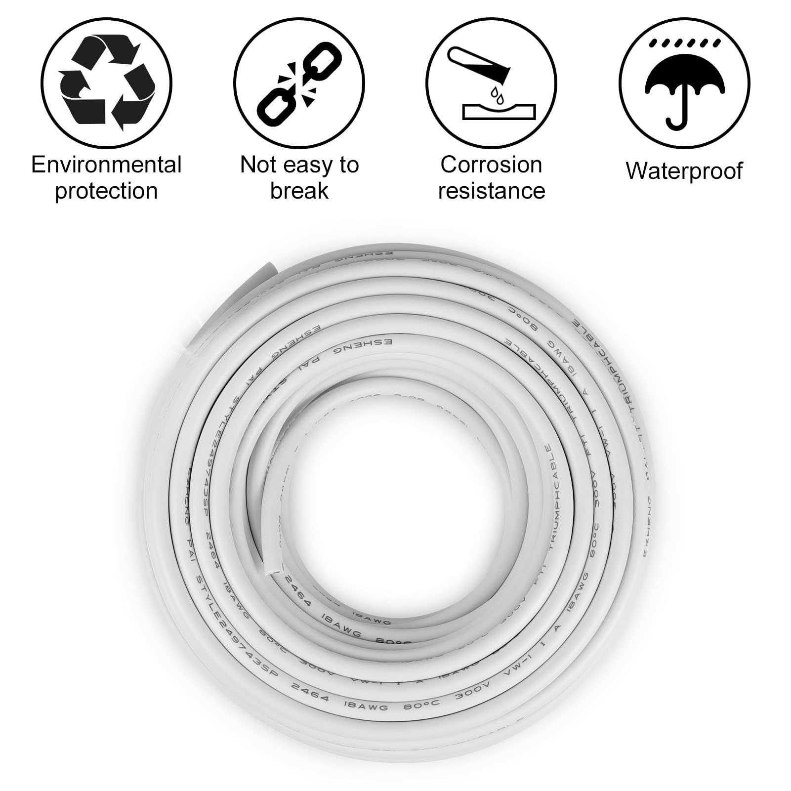 50FT 18 Gauge Wire 3 Conductor 18AWG Electrical Wire 18/3 Oxygen Free Stranded Tinned Copper Wire - Cheap Fitting
