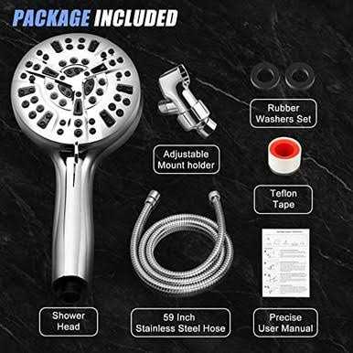Likense High Pressure Shower Head with Handheld 10 Spray Settings Water Saving Shower Heads with Stainless Steel Hose,Holder - Cheap Fitting