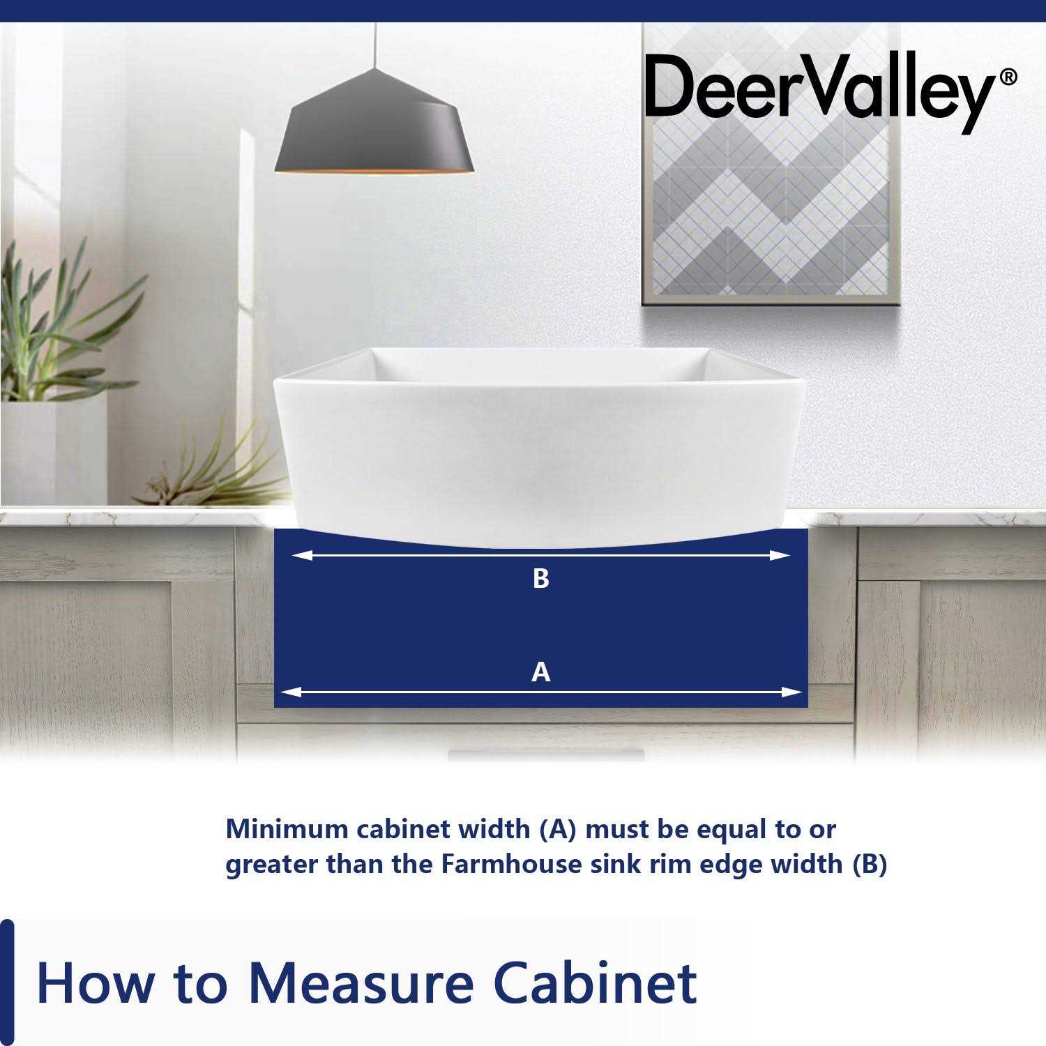 DeerValley DV-1K516 Fireclay 33 L x 21 W Farmhouse Kitchen Sink with Sink Grid - Cheap Fitting