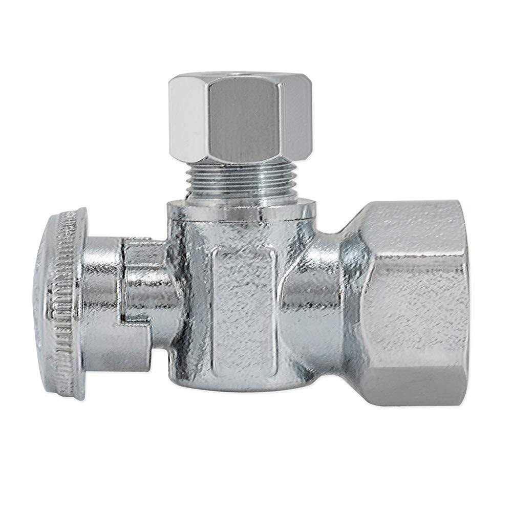 Eastman 1/2 inch FIP x 3/8 inch OD Compression Quarter Turn Angle Stop Valve 10733lf - Cheap Fitting