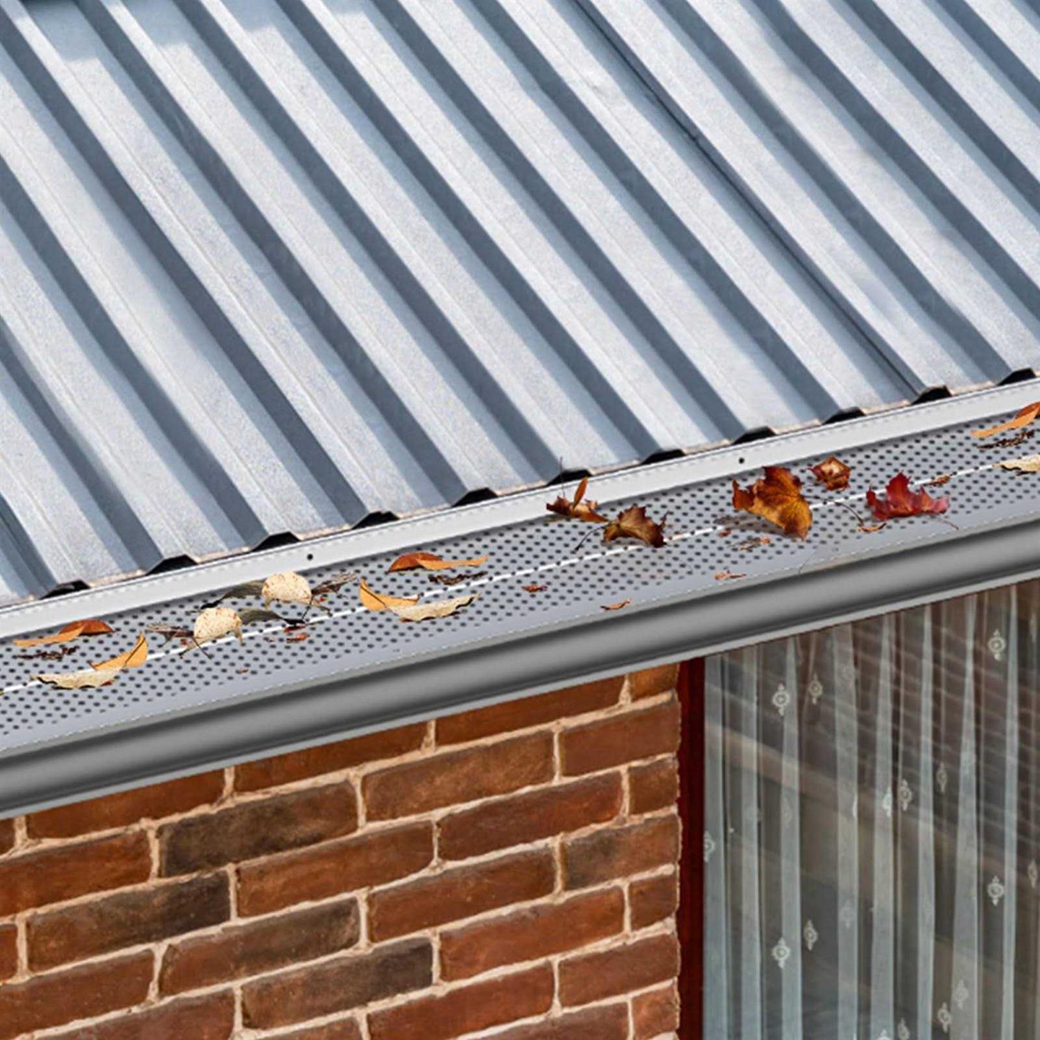 VEVOR Gutter Guard 5 inch Width Aluminum Leaf Filter DIY Gutter Cover - Cheap Fitting