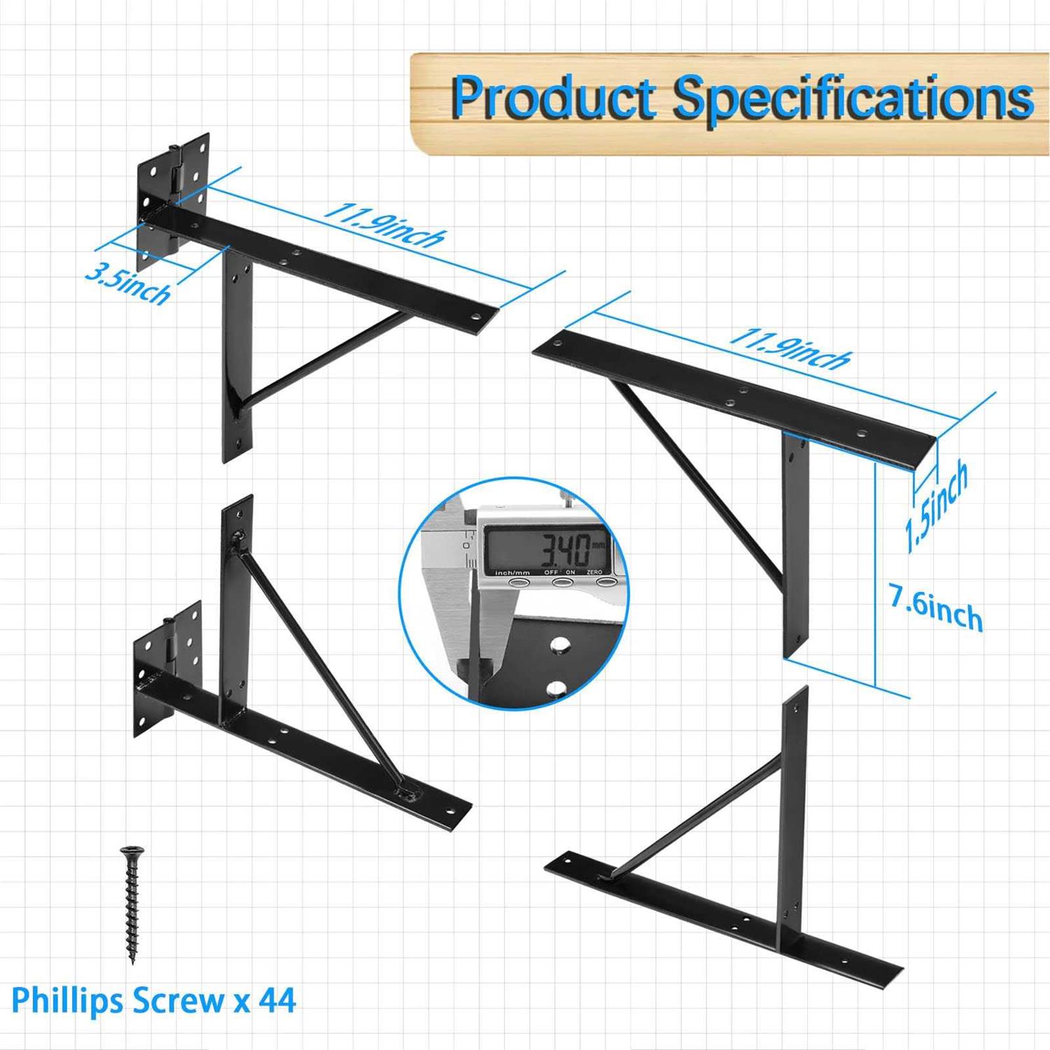 TFMUZERT Heavy Duty Fence Gate Kit Gate Hardware Iron No-Sag 2x4s Adjustable for Wooden Fence Gate Windows Shed Doors - Cheap Fitting