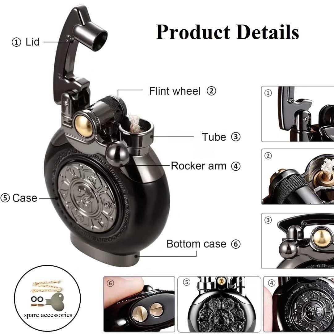 YANCONG Vintage Antique Lighter Reusable Windproof Trench Lighter - Cheap Fitting