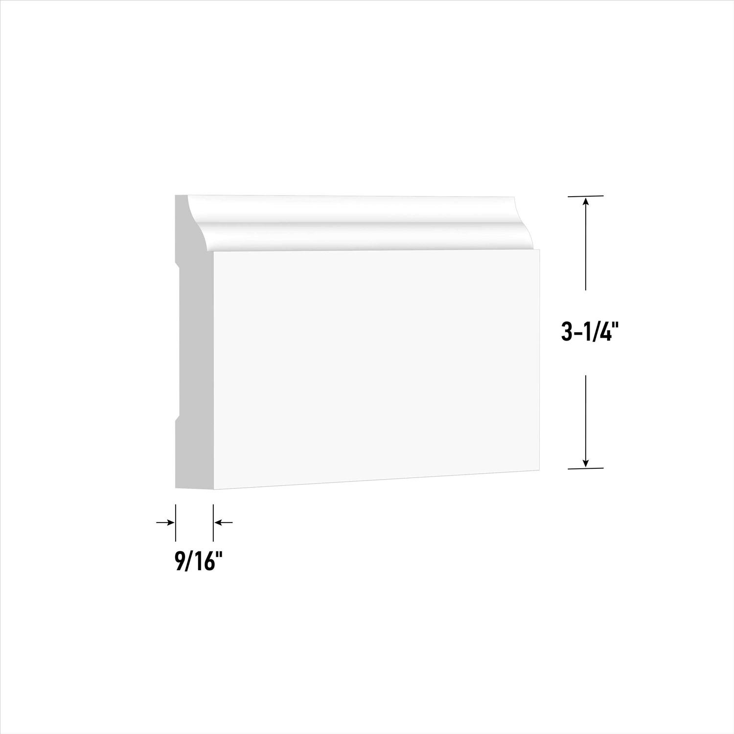 RELIABILT 3-inch x 12-foot Primed Finger Joint Pine Bas 623-PFJ12BD8 - Cheap Fitting