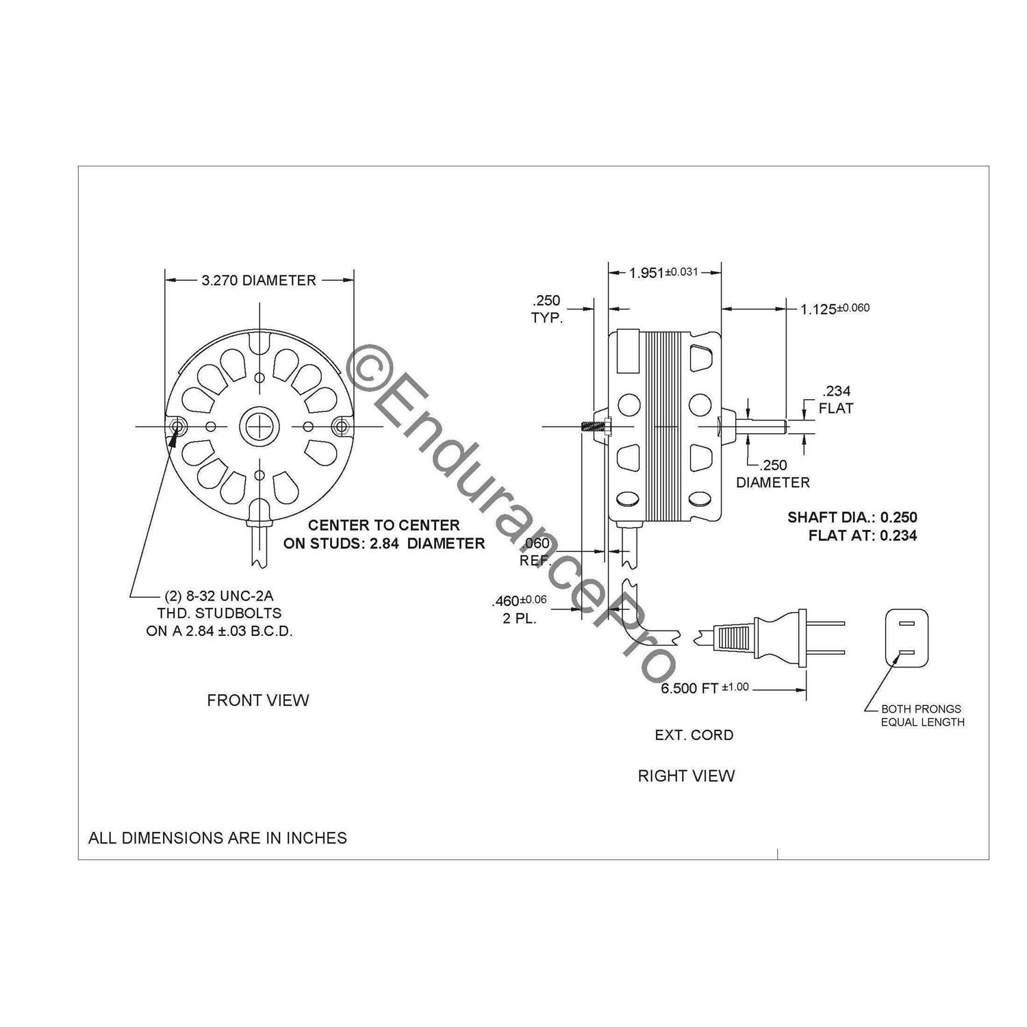 Endurance Pro 3.3 Inch Diameter Vent Fan Motor Direct Replacement For Nutone/Broan 40933 - Cheap Fitting