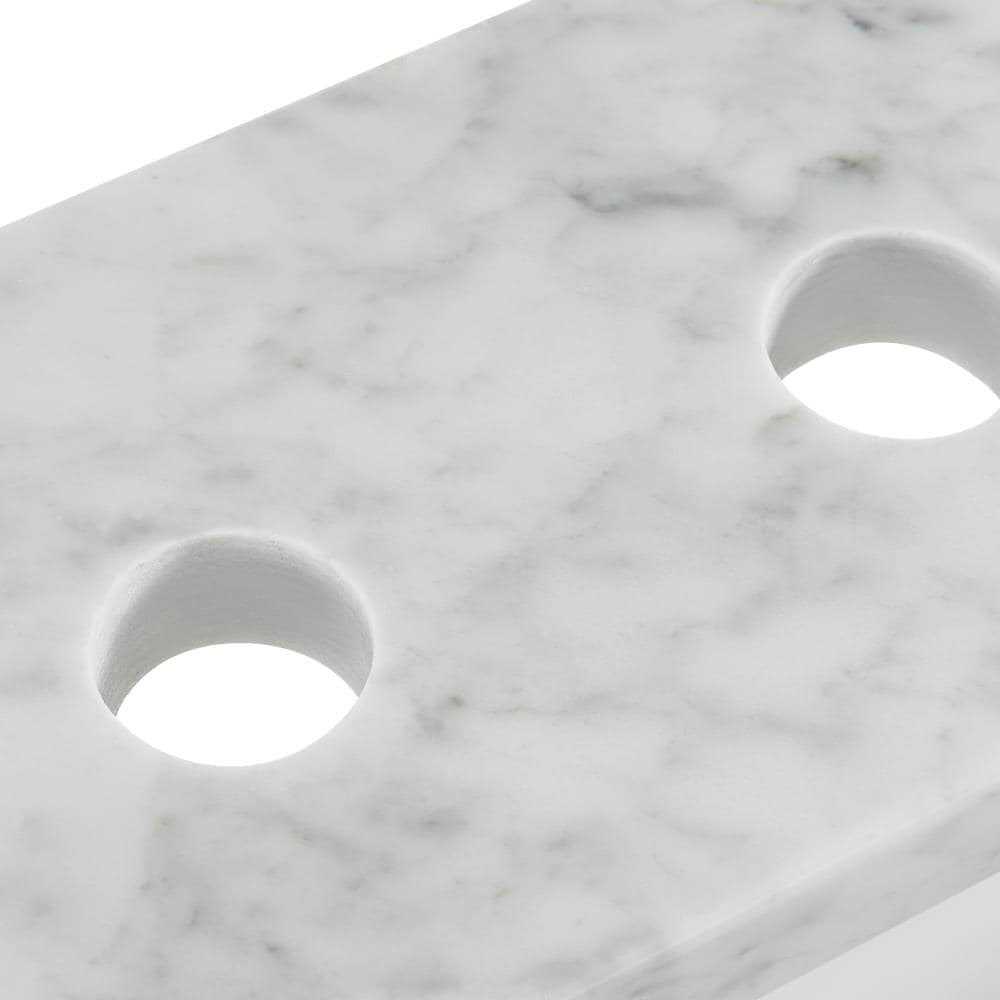 allen + roth Natural Carrara marble 31-in White Natural marble Undermount Single Sink 3-Hole Bathroom Vanity Top 261411 - Cheap Fitting
