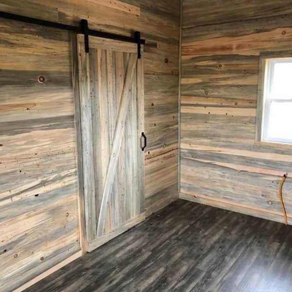 Swaner Hardwood 1 in. x 8 in. x 8 ft. Blue Stain Pine Shiplap Siding Weathered Barn Wood Boards - Cheap Fitting